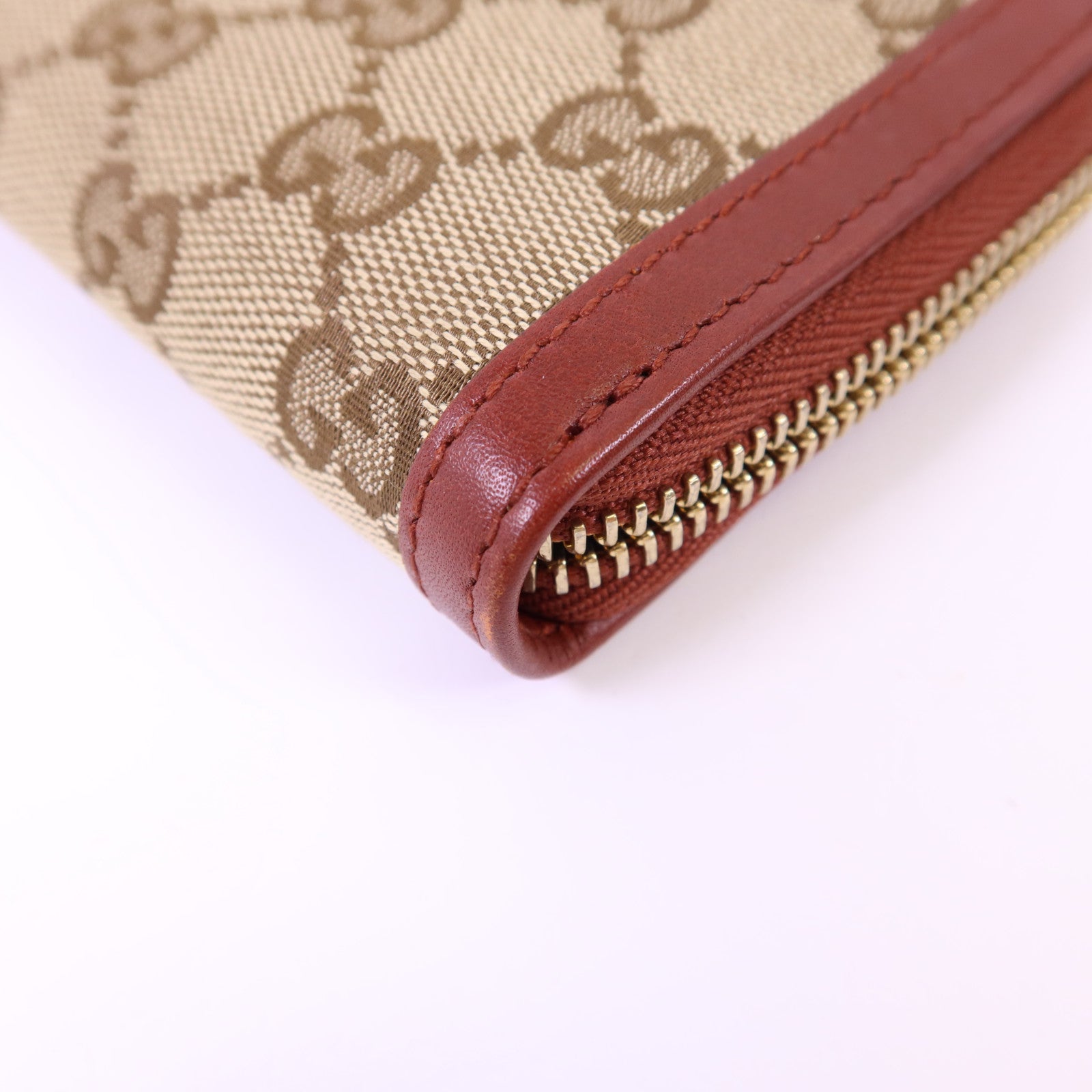 GUCCI 【激減優惠】牛皮皮革/帆布Long Wallet金扣長錢包