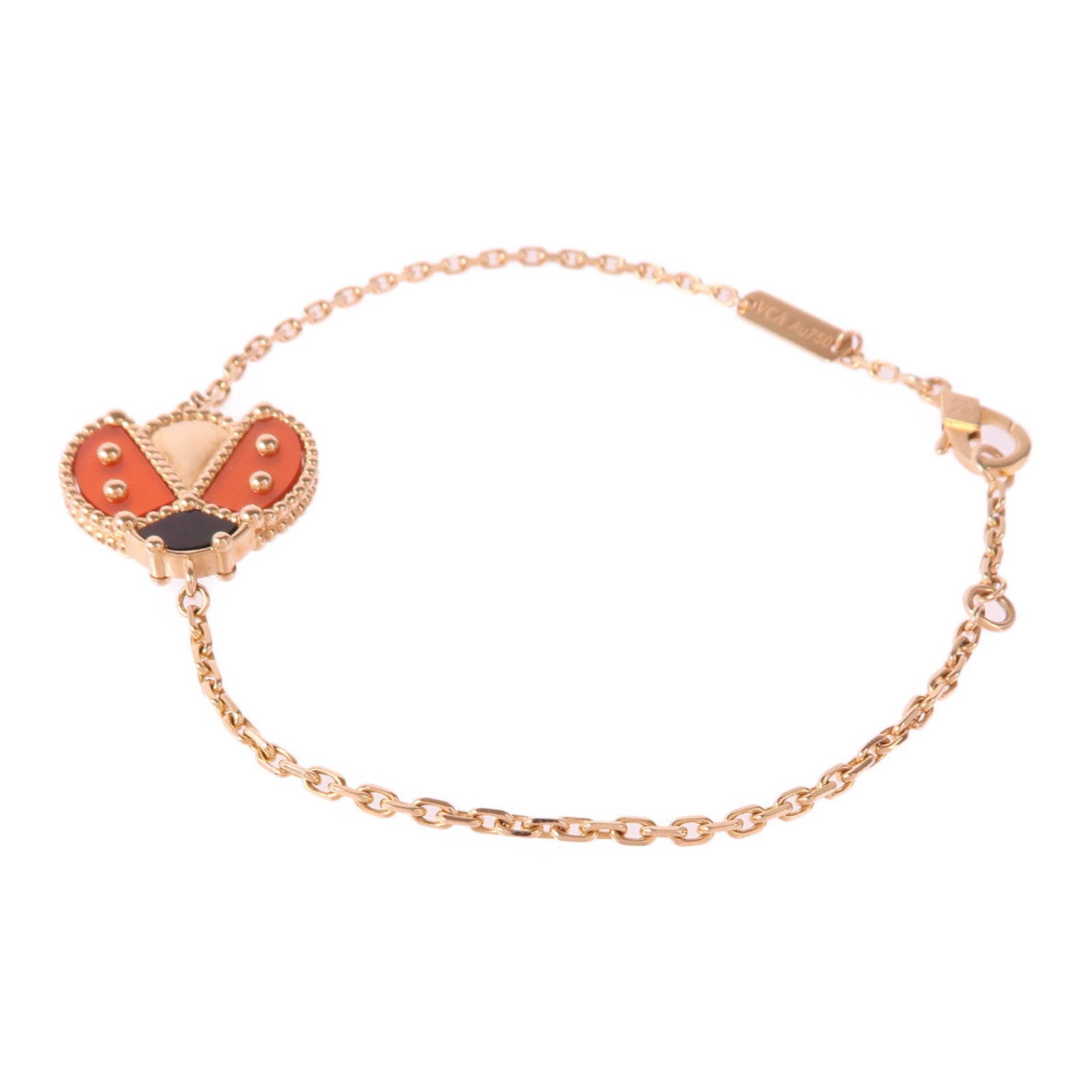 Van Cleef & Arpels 18K玫瑰金Lucky Spring Bracelet縞瑪瑙手鏈