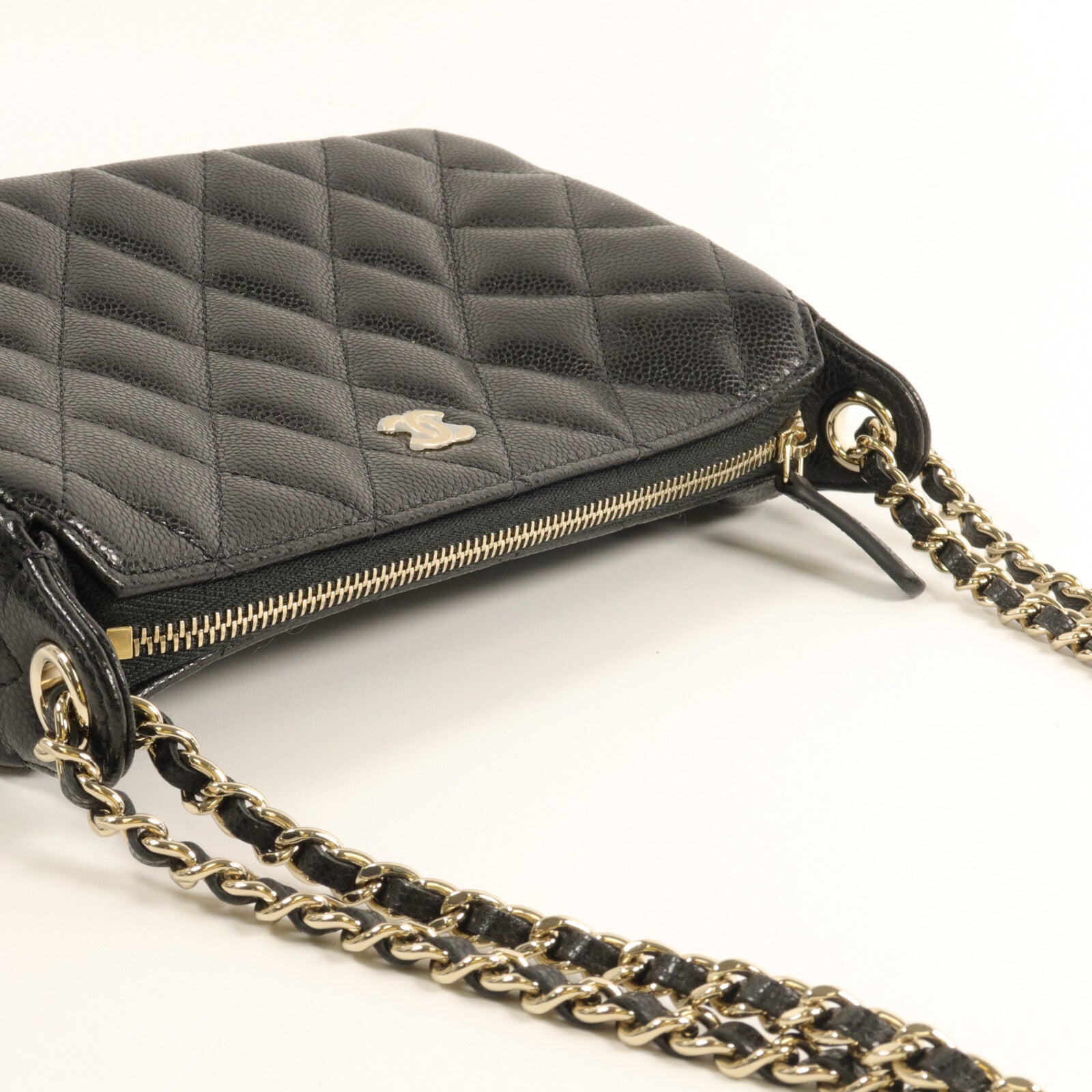 CHANEL 牛皮皮革25A Double Chain Bag鏈帶肩背袋