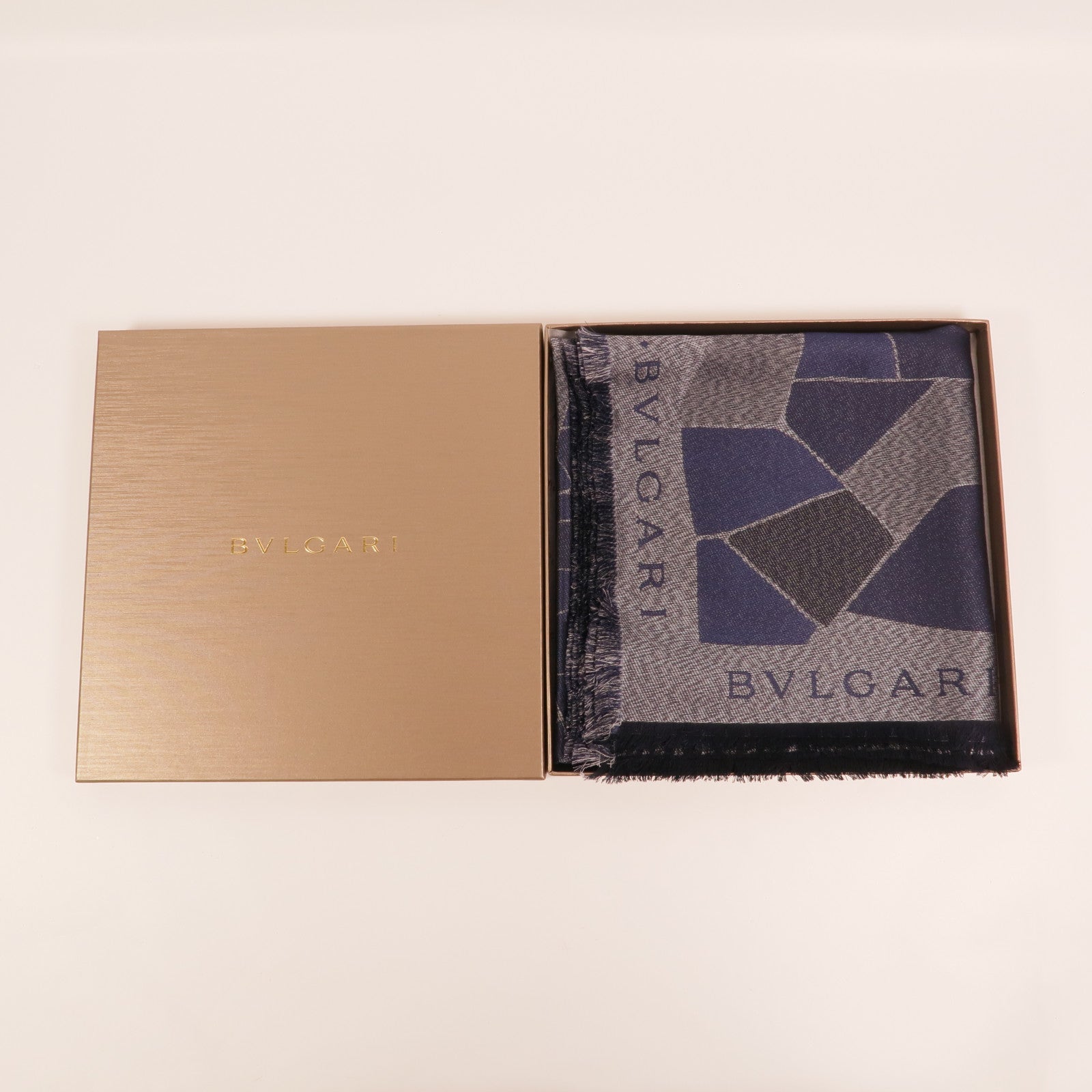 BVLGARI 絲質/羊毛Scarf 90X90絲巾