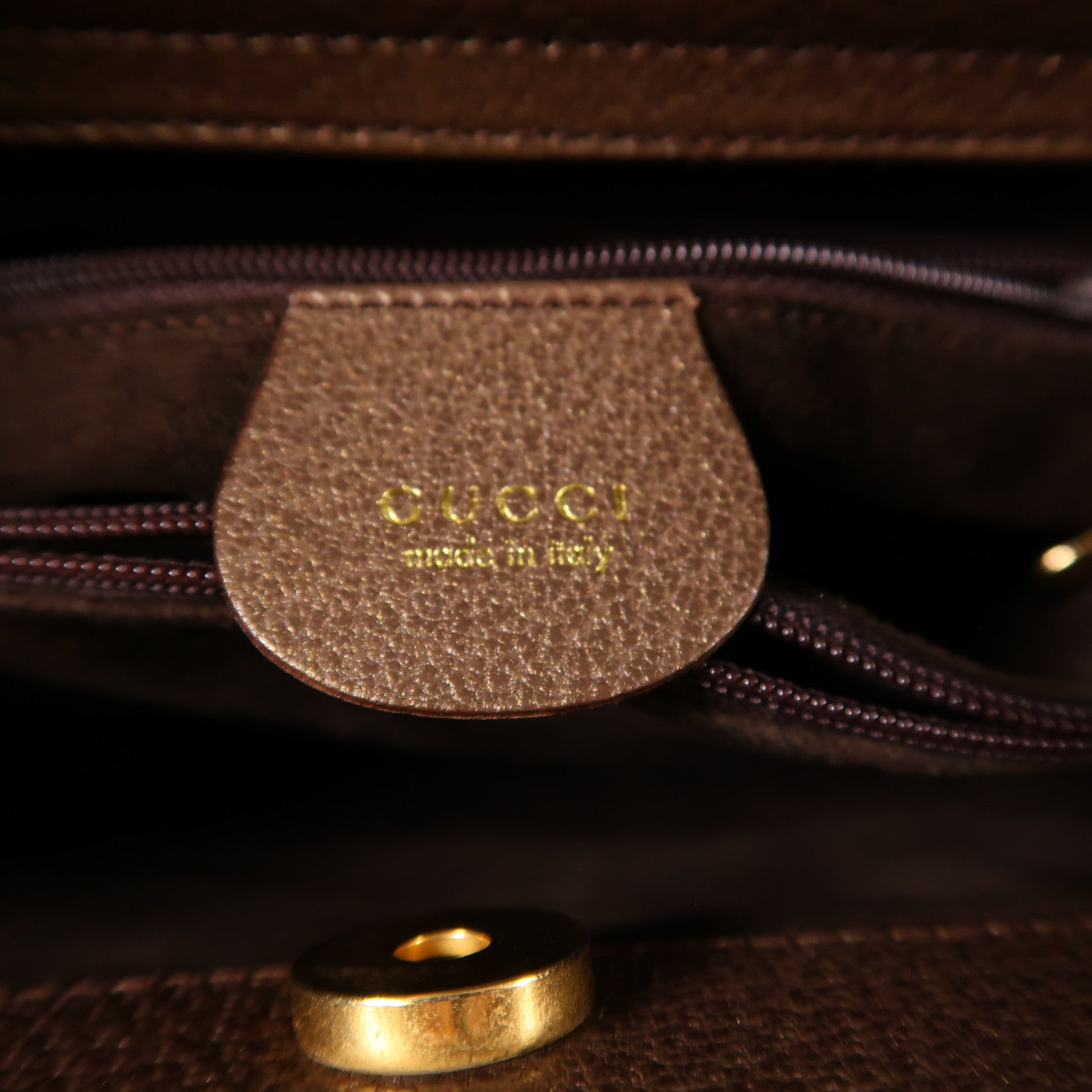 GUCCI 牛皮皮革/竹子Handbag金扣手挽袋