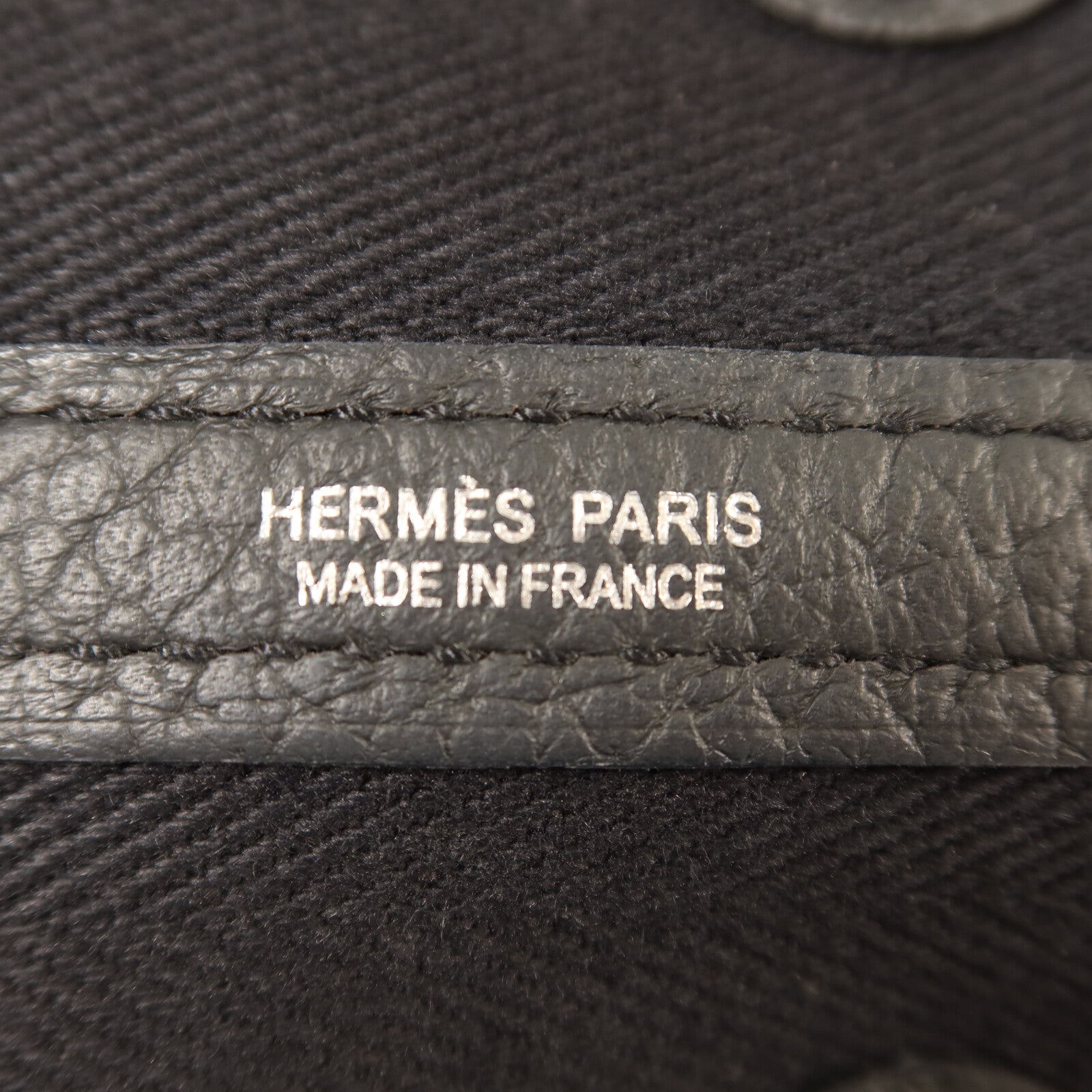 HERMES 帆布Garden Party TPM銀扣手挽袋Noir
