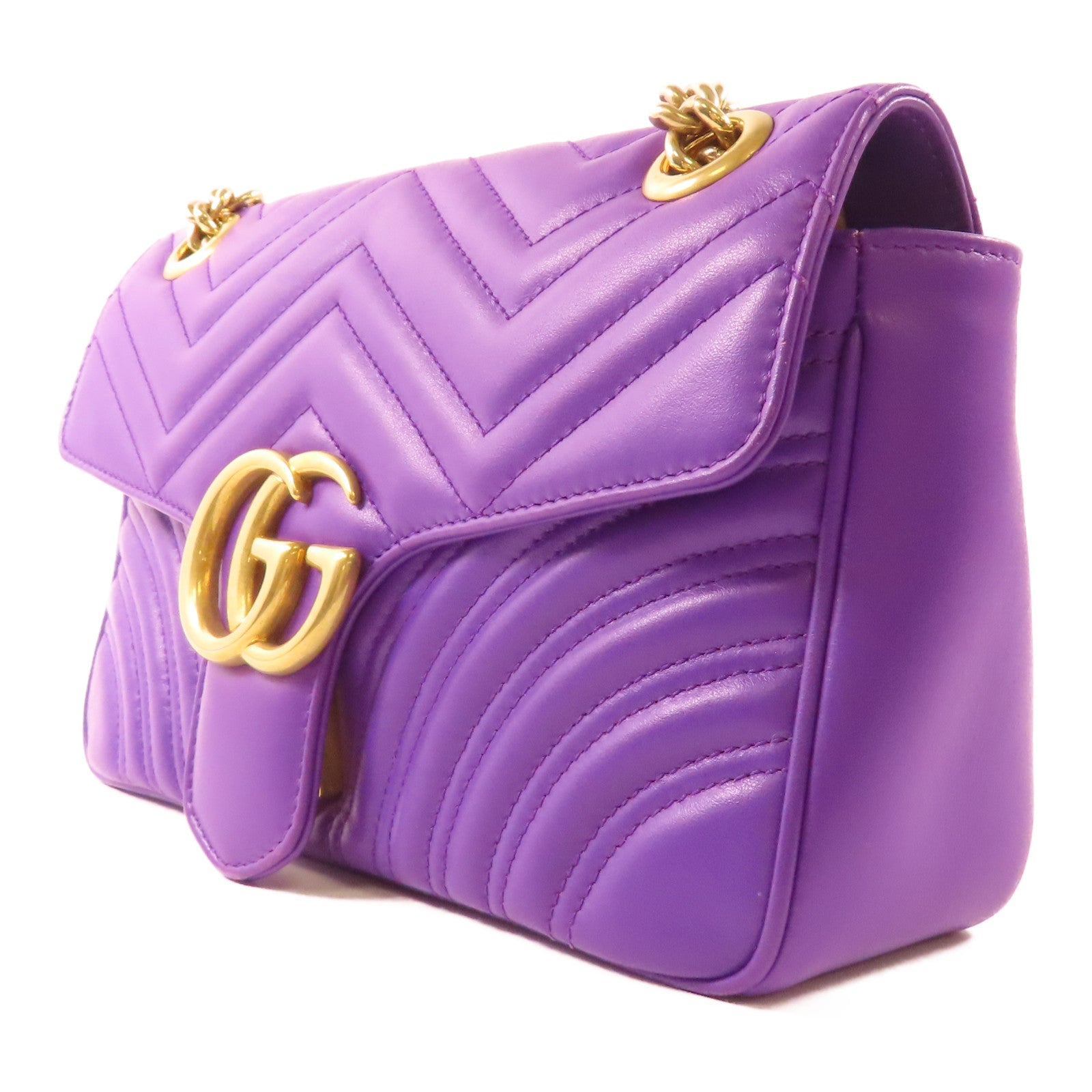 GUCCI 牛皮皮革GG Marmont金扣肩背袋