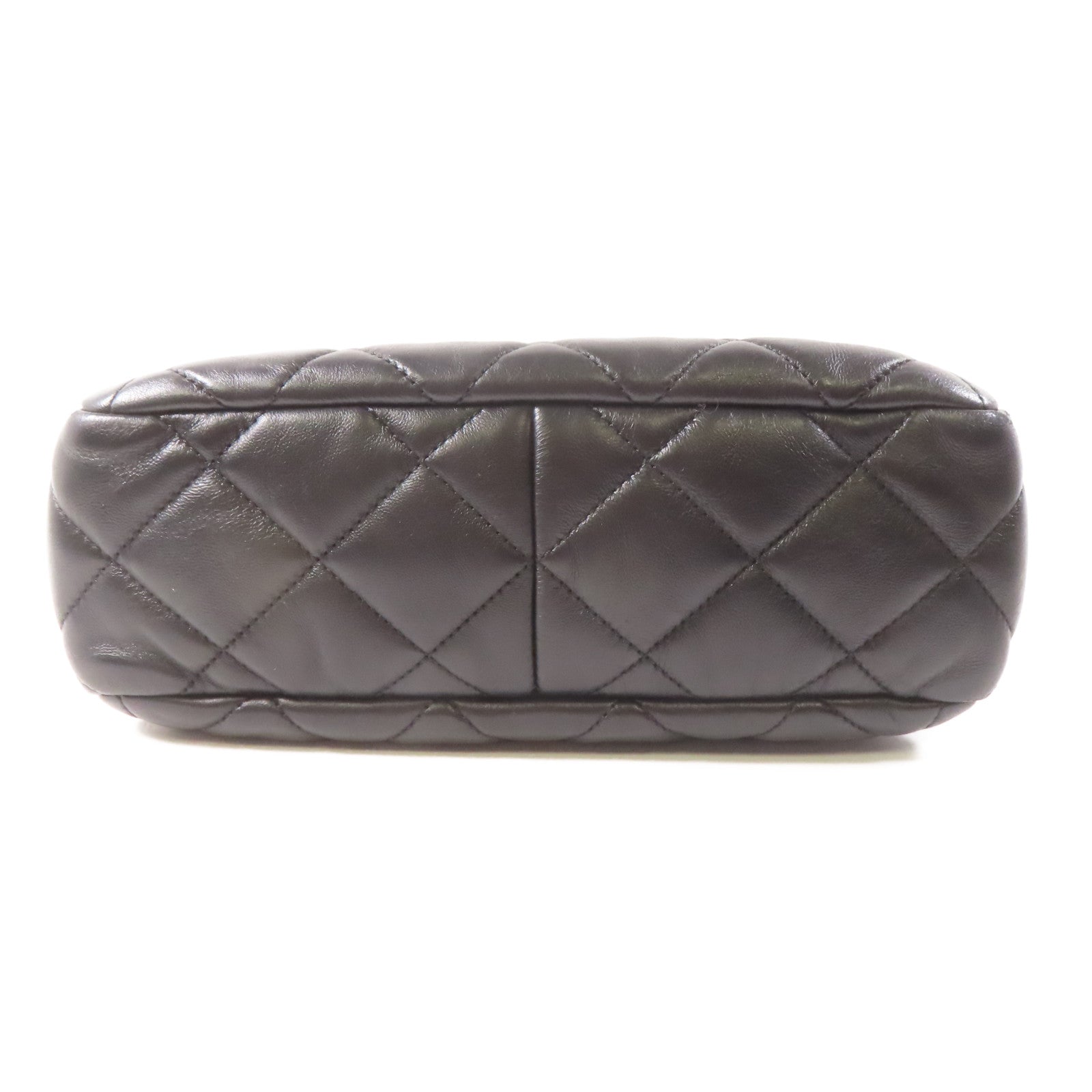 CHANEL 菱格羊皮皮革Shoulder Bag金扣鏈帶肩背袋黑色