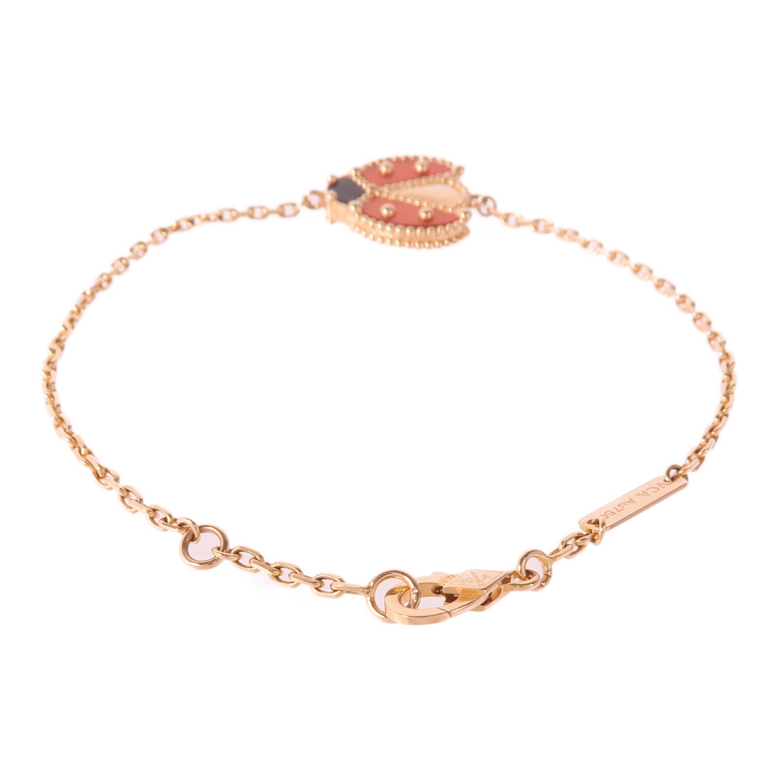 Van Cleef & Arpels 18K玫瑰金Lucky Spring Bracelet縞瑪瑙手鏈
