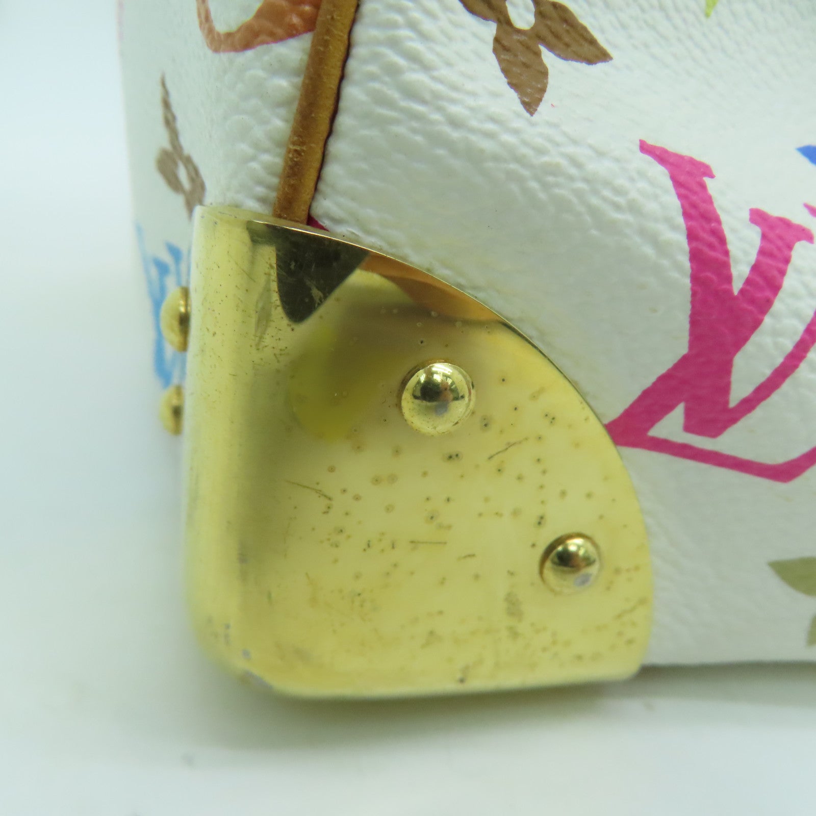 LOUIS VUITTON 【激減優惠】Monogram Multicolore Speedy 30金扣手挽袋白色彩色