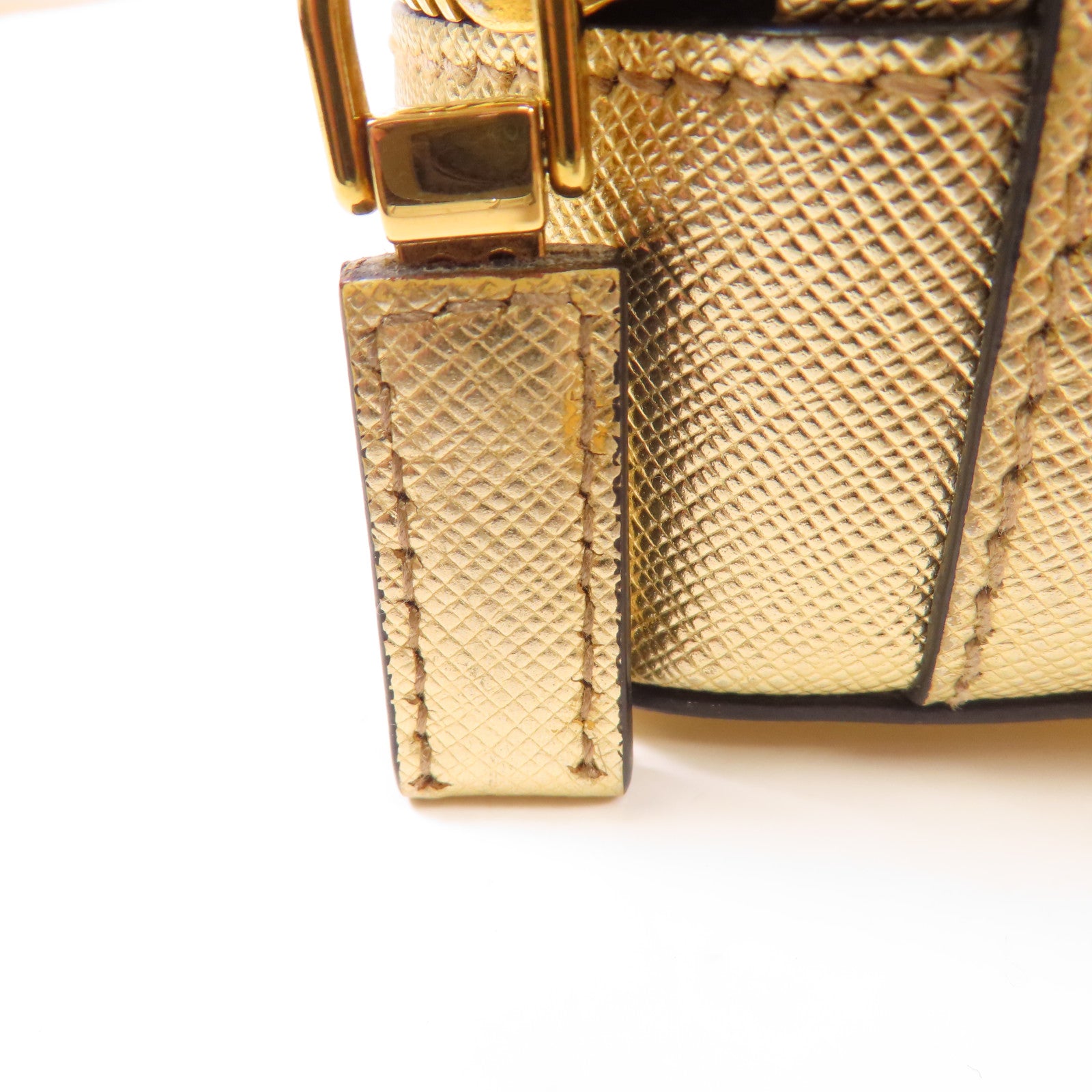 PRADA 【激減優惠】牛皮皮革Brique Bag金扣肩背袋