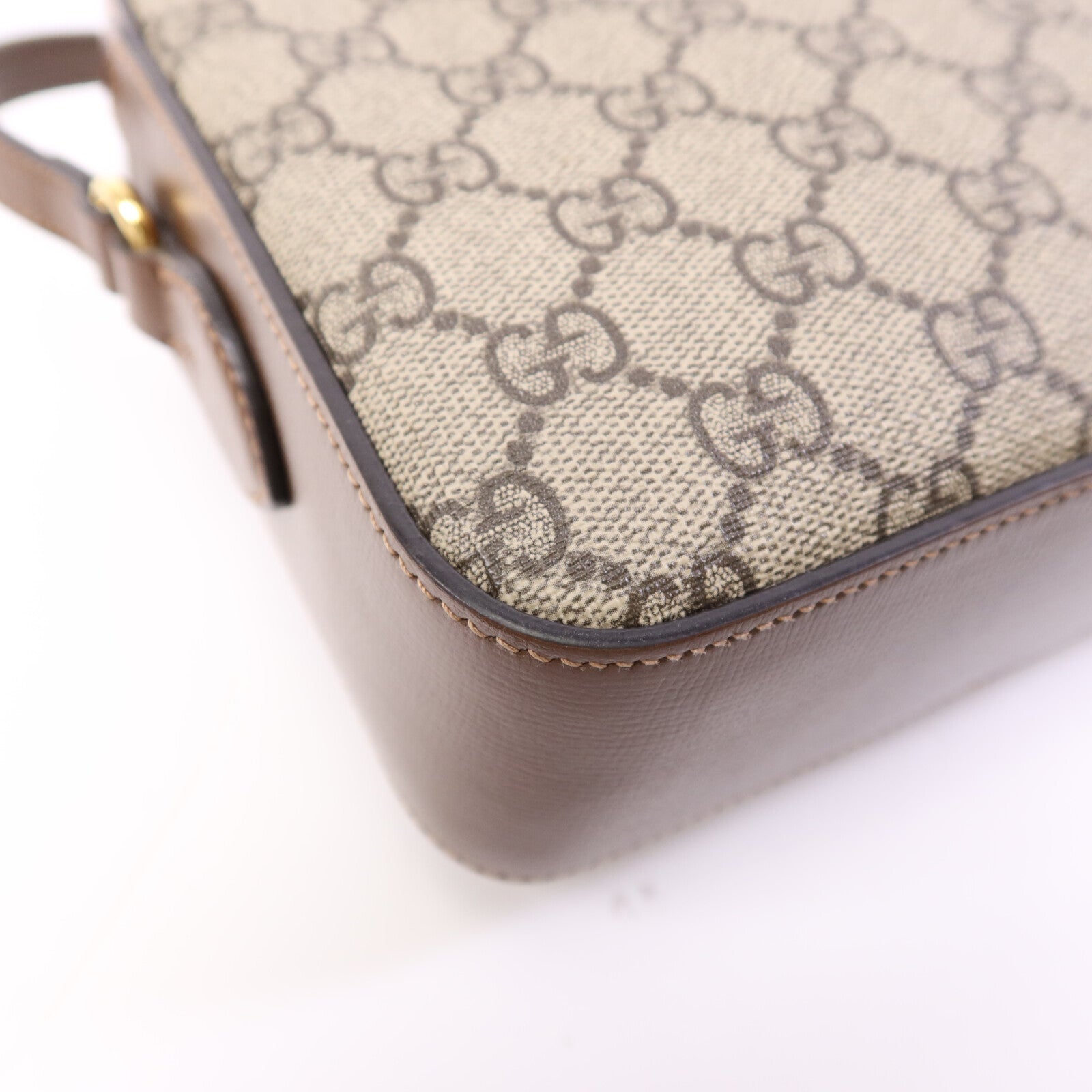 GUCCI 塗層帆布Horsebit 1955金扣肩背袋