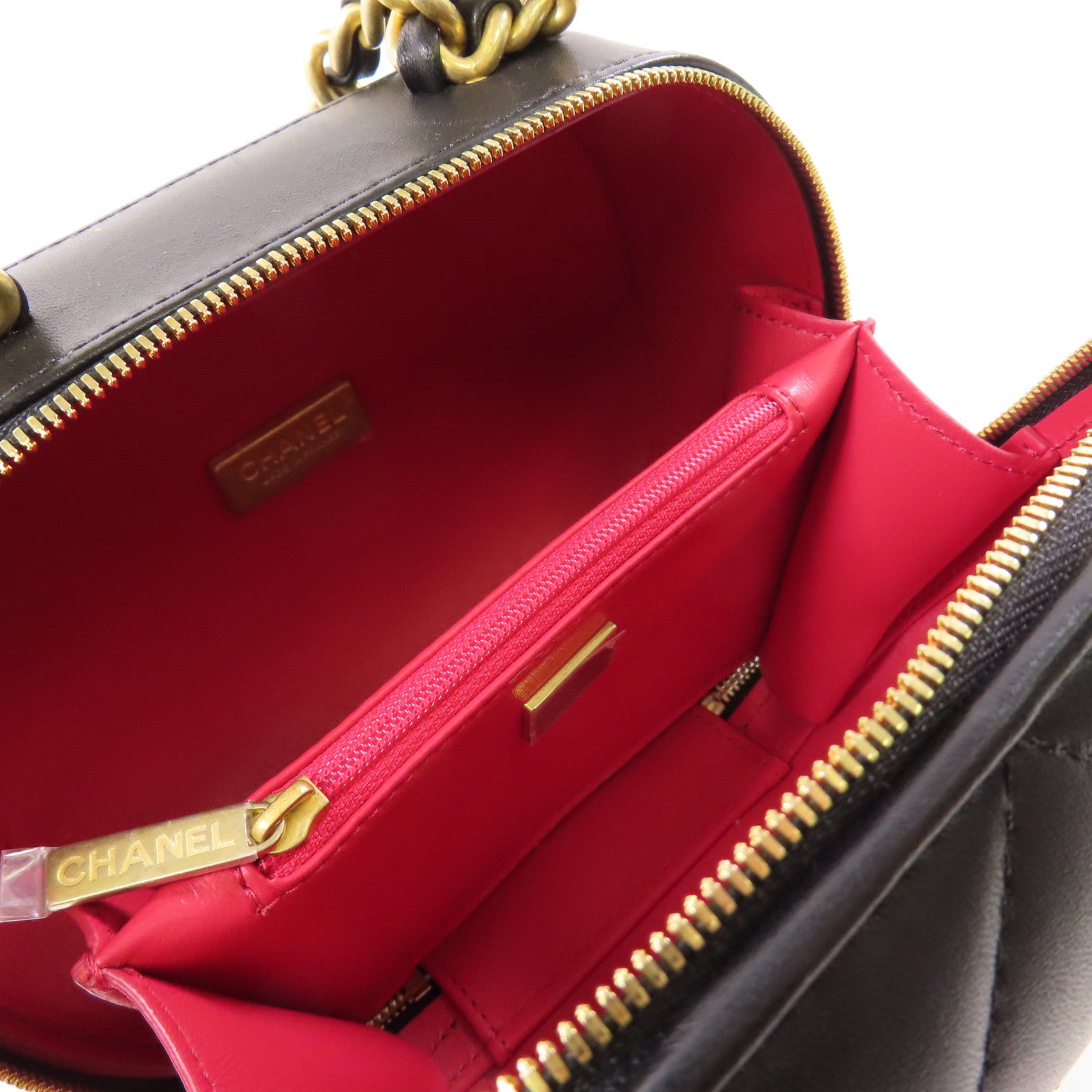 CHANEL 【激減優惠】牛皮皮革Chain Shoulder金扣鏈帶手挽肩背兩用袋