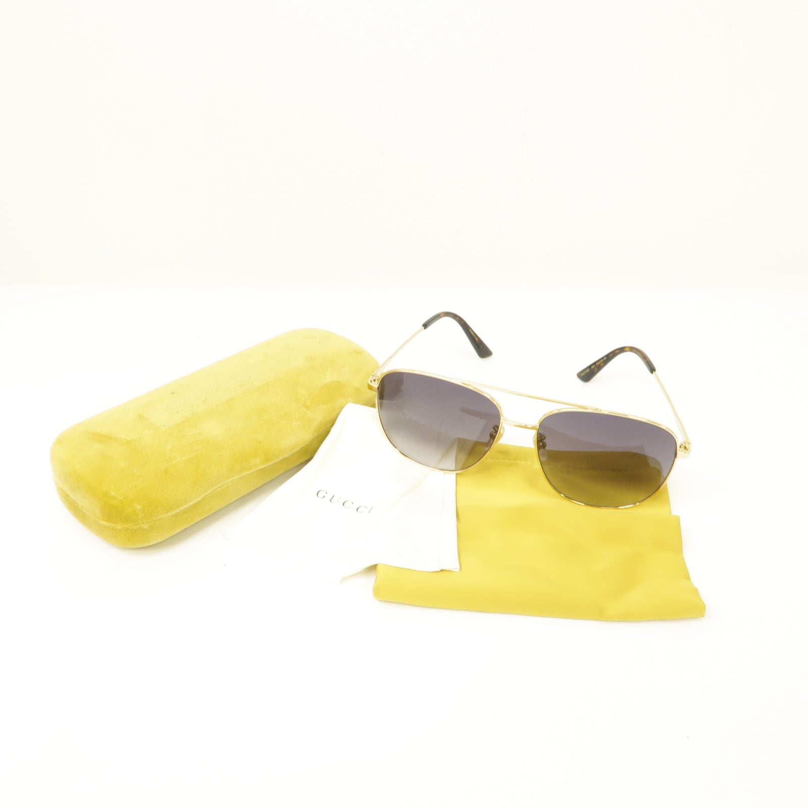 GUCCI PVC/金屬Sunglasses太陽眼鏡黒色/金色