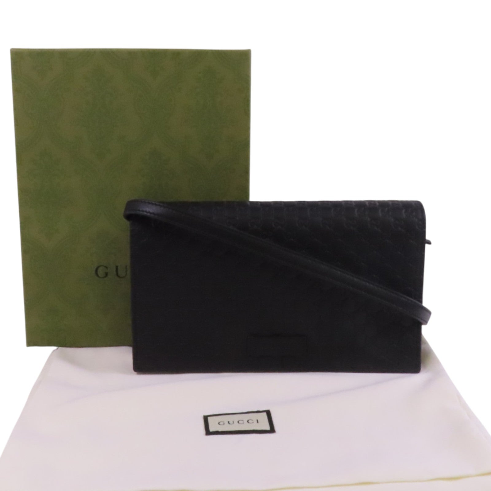 GUCCI 牛皮皮革Wallet Shoulder Bag金扣肩背袋