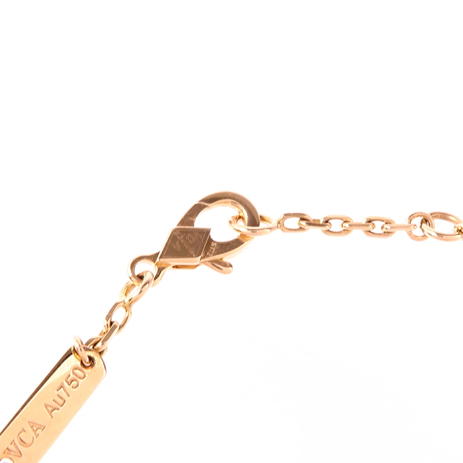 Van Cleef & Arpels 18K玫瑰金Lucky Spring Bracelet縞瑪瑙手鏈