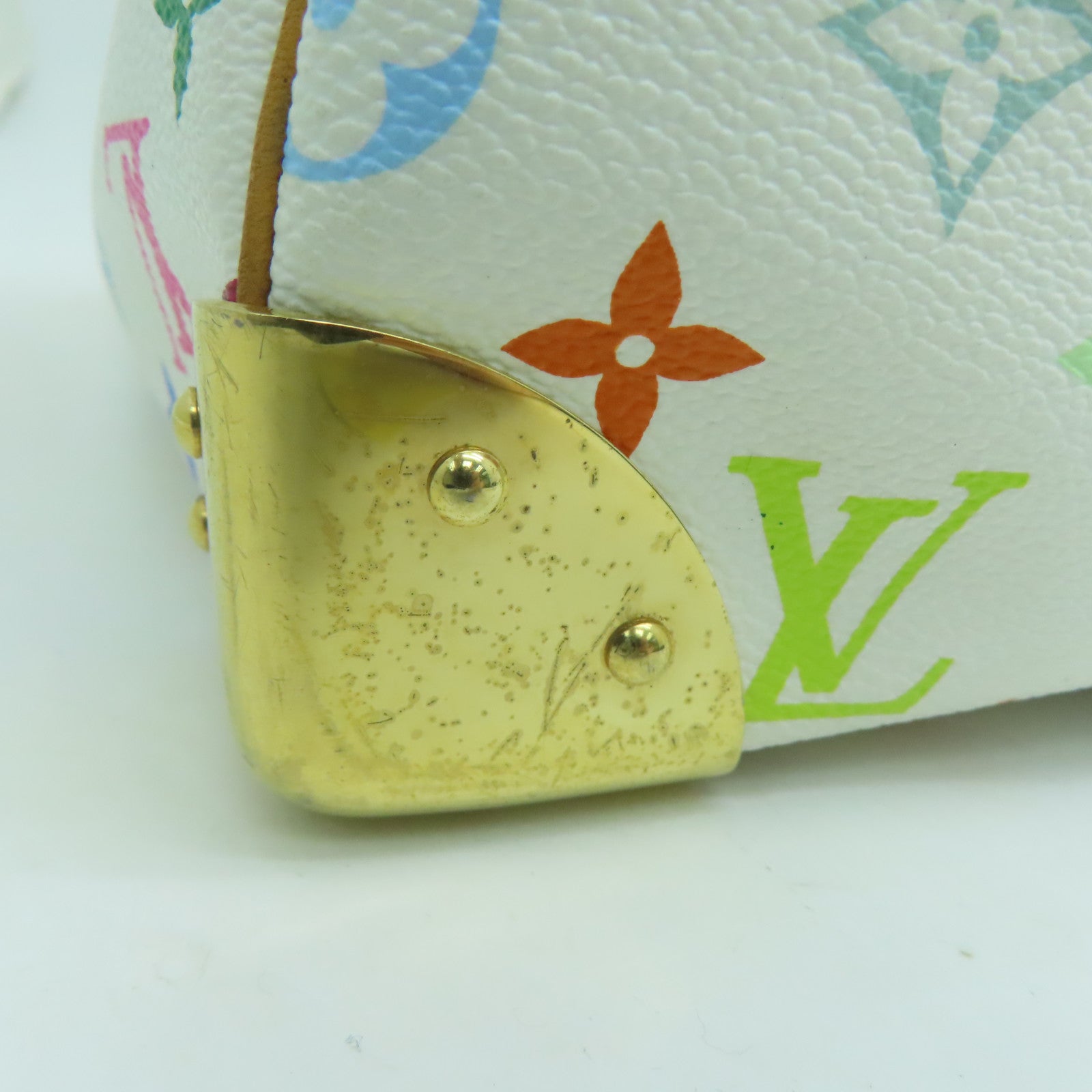 LOUIS VUITTON 【激減優惠】Monogram Multicolore Speedy 30金扣手挽袋白色彩色