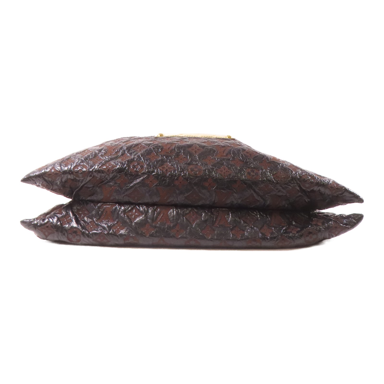 LOUIS VUITTON Monogram Envinil Squishy Inventeur Shoulder Bag Clutch金扣肩背袋啡色/黑色