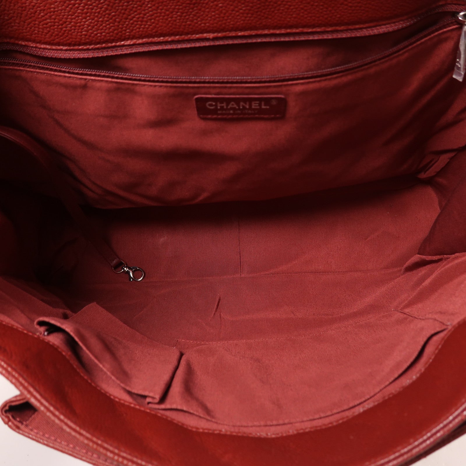 CHANEL 牛皮皮革Chain Shoulder Tote銀扣鏈帶肩背袋/手挽袋