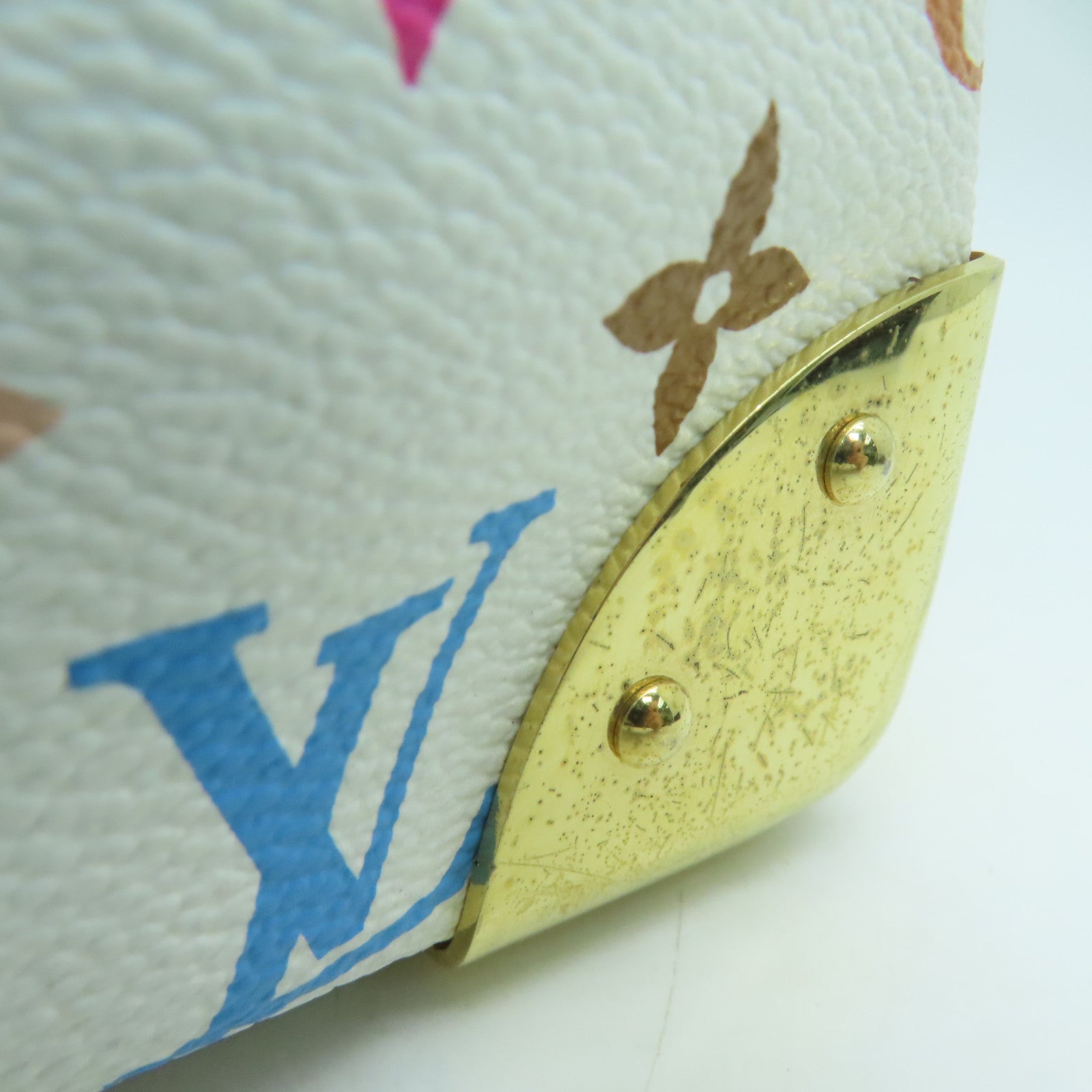 LOUIS VUITTON 【激減優惠】Monogram Multicolore Speedy 30金扣手挽袋白色彩色