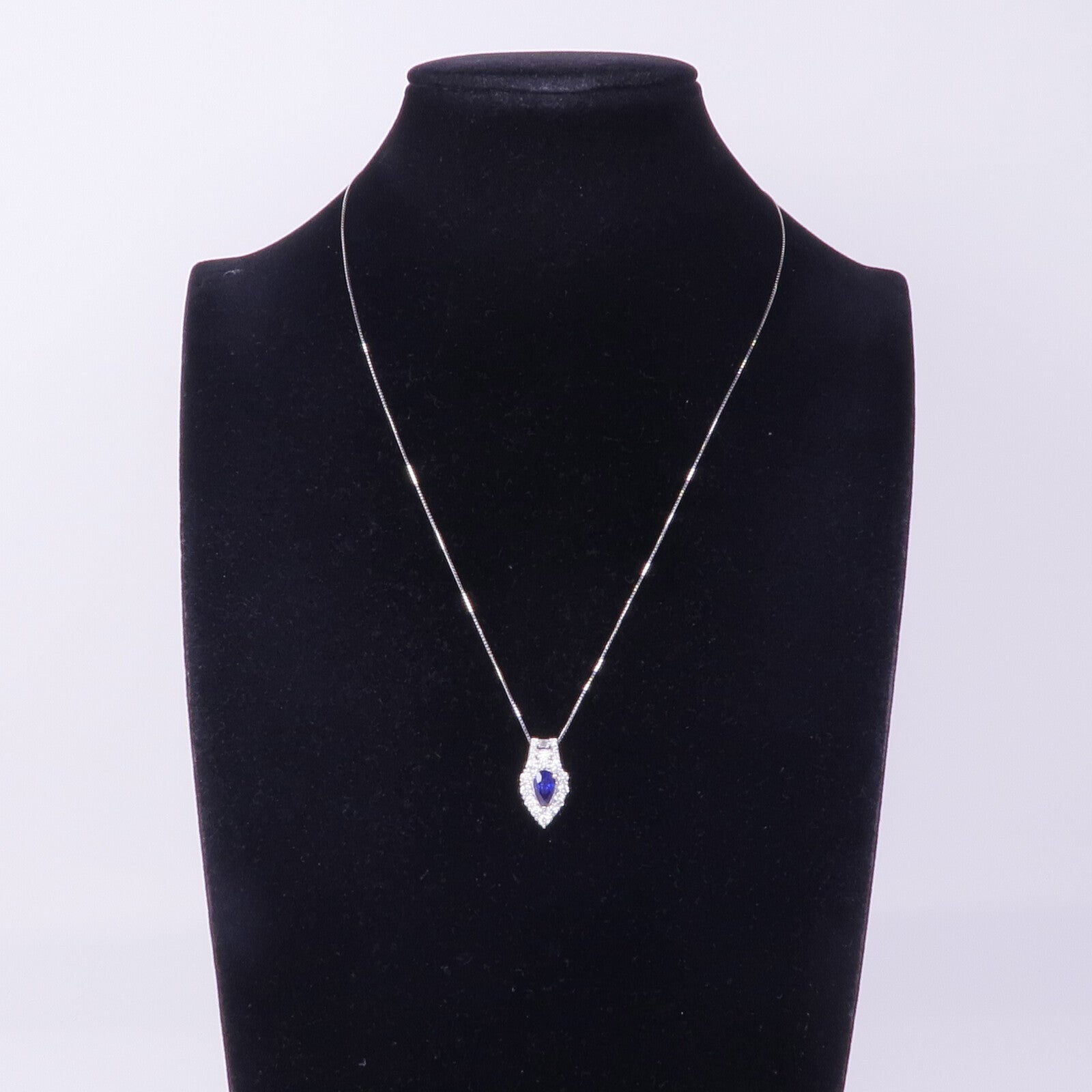 JEWELRY PT900/PT850鉑金Sapphire Diamond Necklace藍寶石/鑽石項鍊