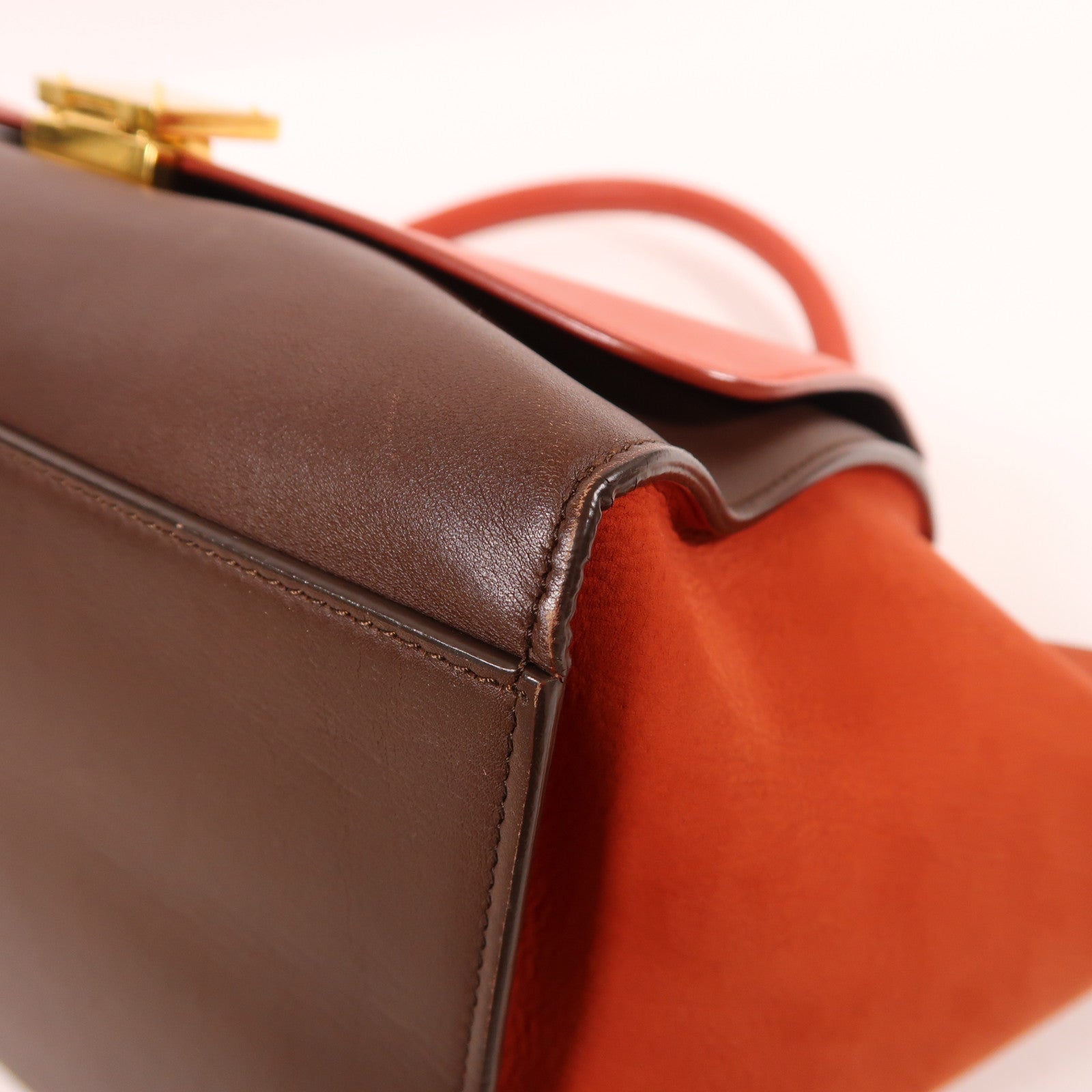 CELINE 【激減優惠】牛皮皮革Trapeze金扣手挽肩背兩用袋