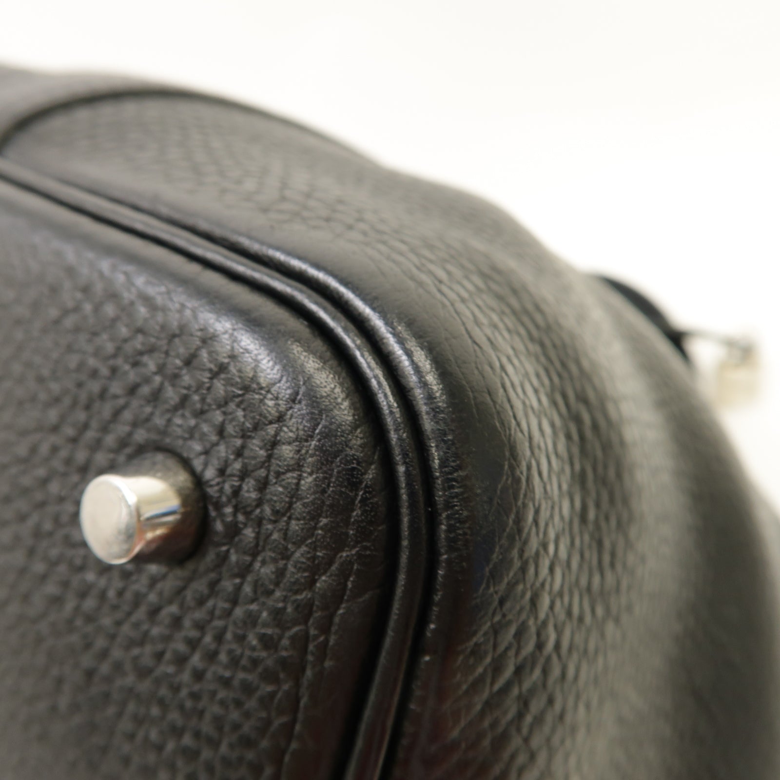 HERMES 【激減優惠】Clemence皮革Picotin MM Tote Bag銀扣手挽袋經典黑