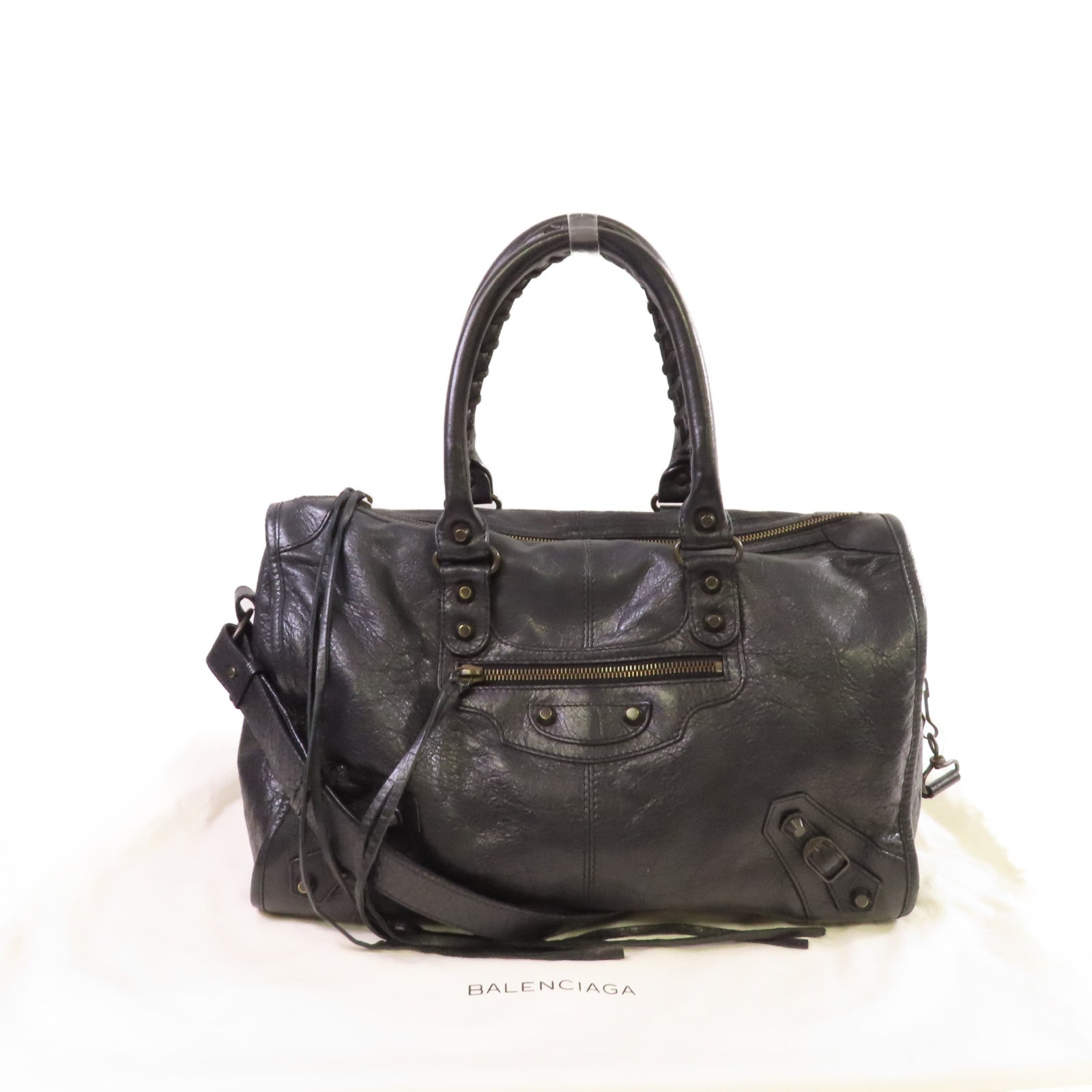 BALENCIAGA 牛皮皮革Maxi Twiggy 2way Shoulder Bag手挽肩背兩用袋黑色