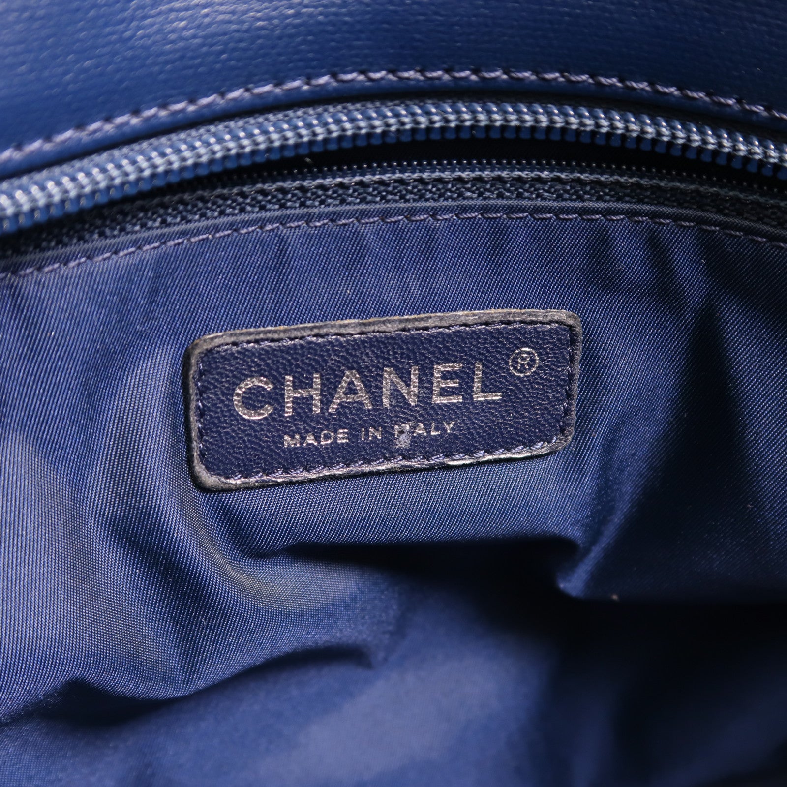 CHANEL 塗層帆布Paris Biarritz Tote銀扣手挽袋