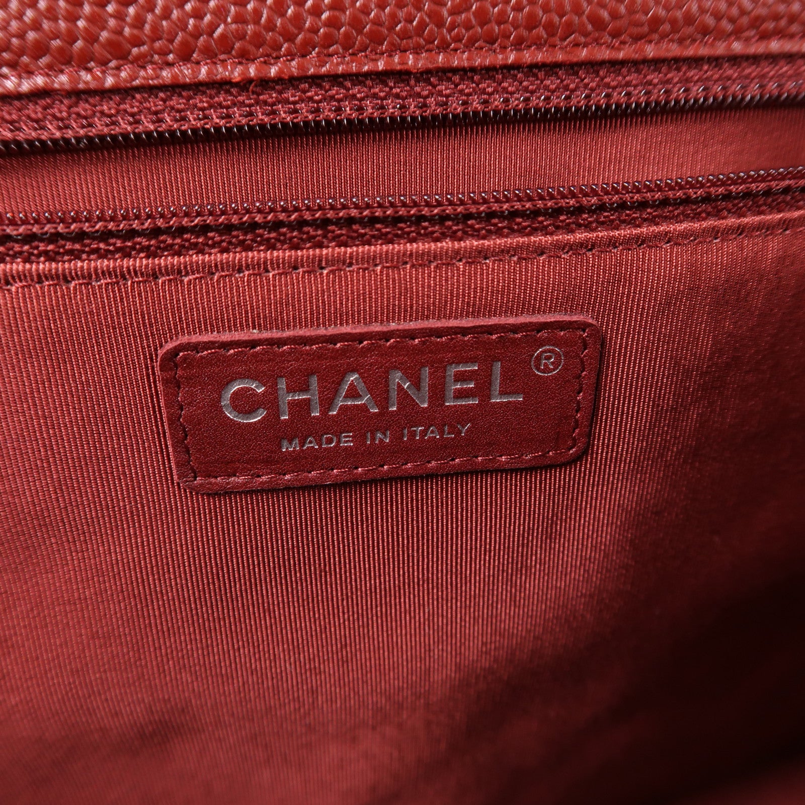 CHANEL 牛皮皮革Chain Shoulder Tote銀扣鏈帶肩背袋/手挽袋