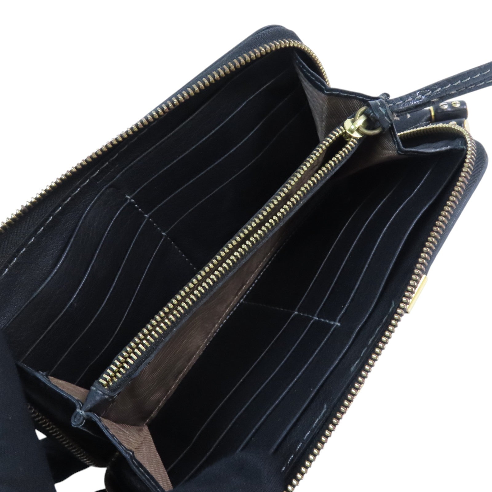 Chloe 牛皮皮革Zipper Long Wallet金扣拉鏈長錢包