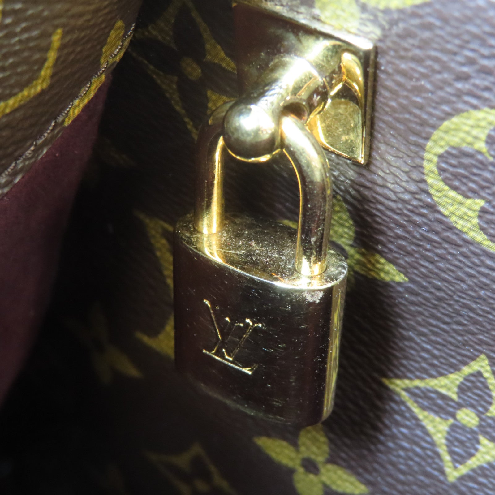 LOUIS VUITTON Monogram Montaigne GM金扣手挽肩背兩用袋啡色