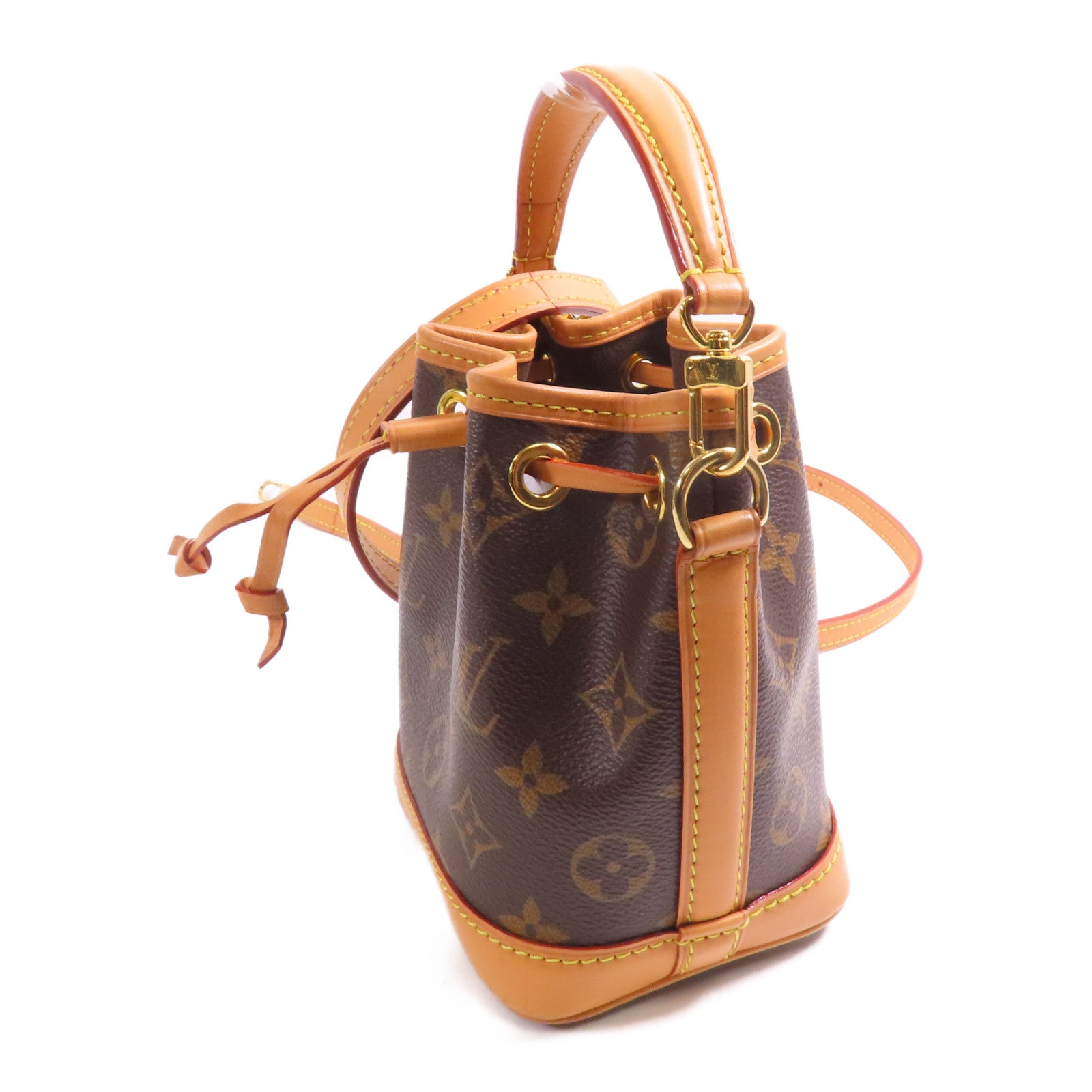 LOUIS VUITTON LV GHW Nano Noe 2way Handbag M81266 Monogram Brown