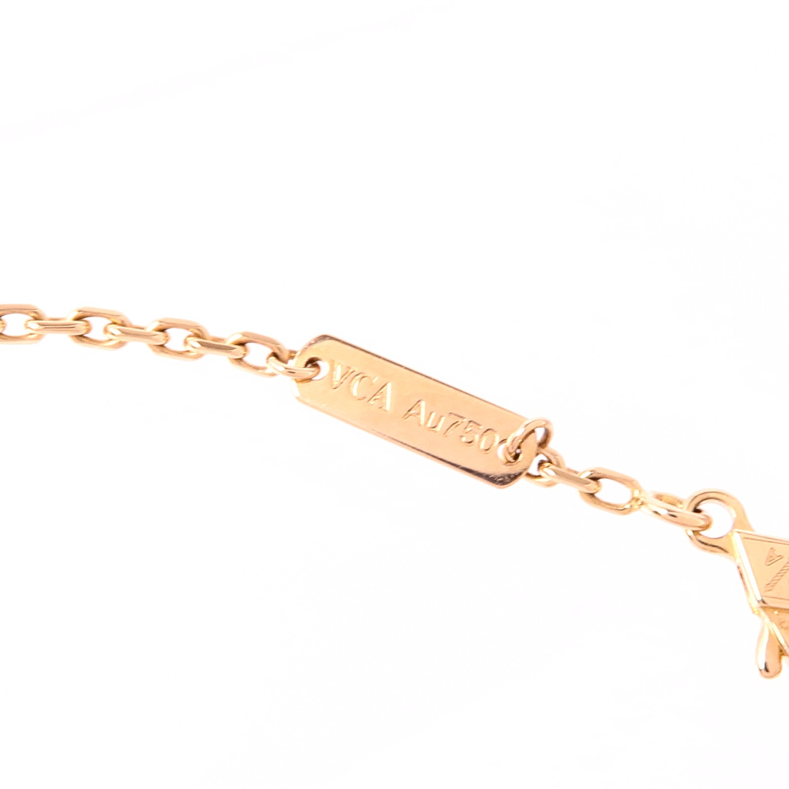 Van Cleef & Arpels 18K玫瑰金Lucky Spring Bracelet縞瑪瑙手鏈