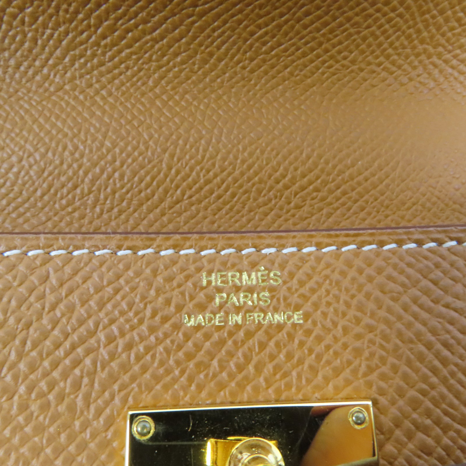 HERMES Epsom皮革Kelly To Go金扣肩背袋Gold