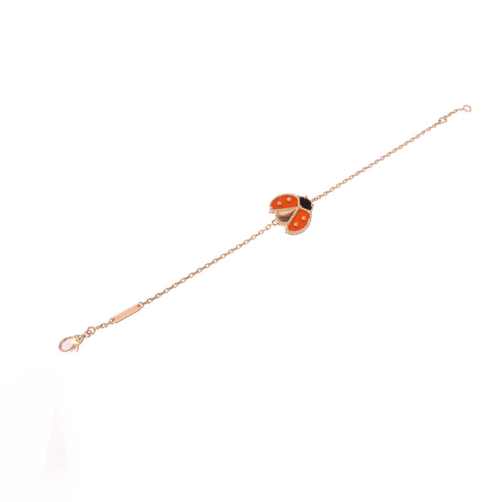 Van Cleef & Arpels 18K玫瑰金Lucky Spring Bracelet縞瑪瑙手鏈