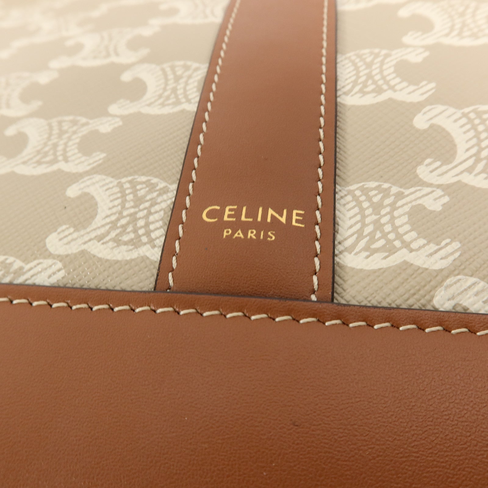CELINE 塗層帆布Triomphe Bucket Bag Small肩背袋