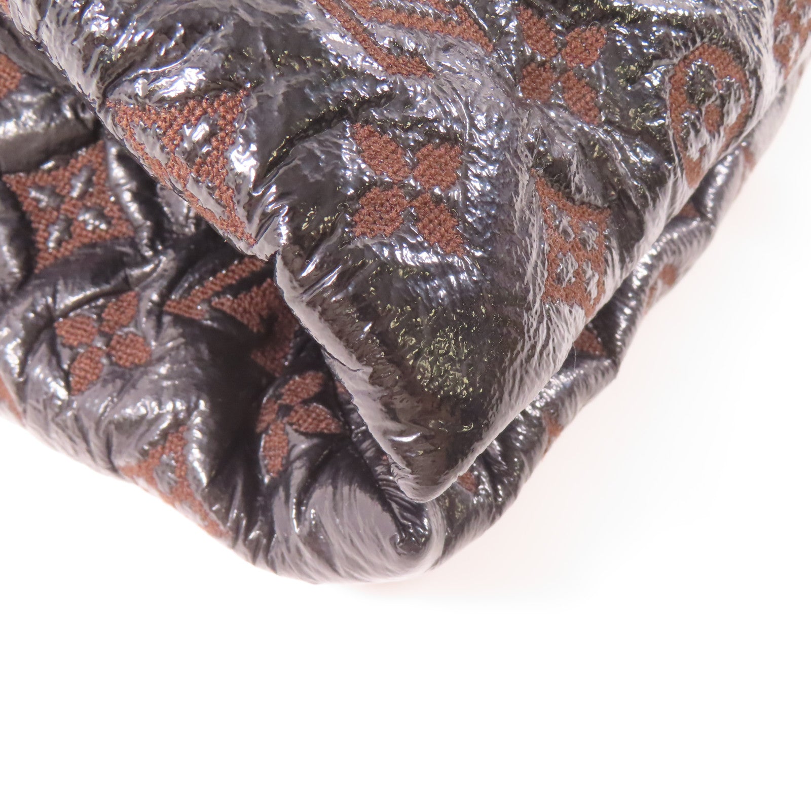 LOUIS VUITTON Monogram Envinil Squishy Inventeur Shoulder Bag Clutch金扣肩背袋啡色/黑色