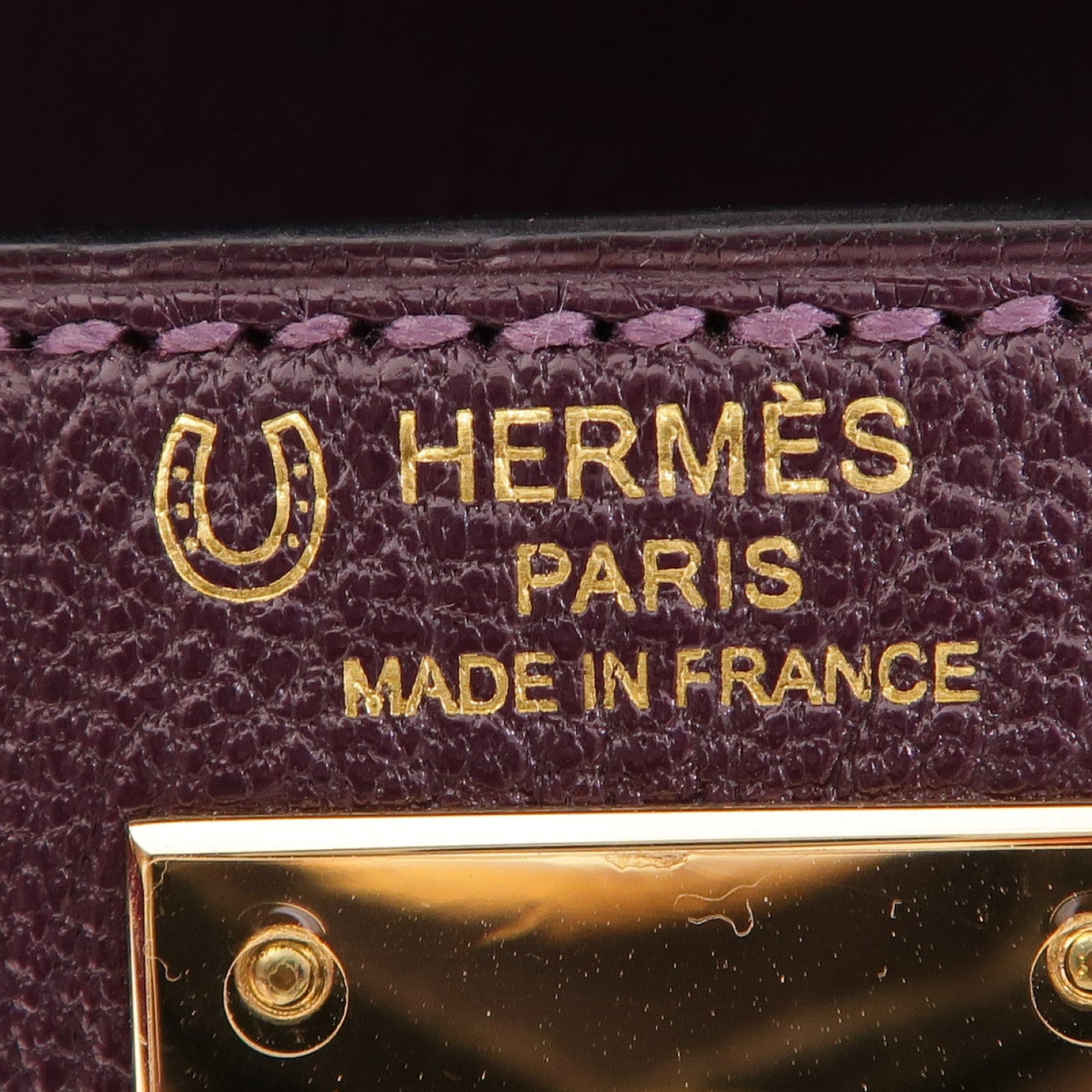 HERMES GHW Kelly 28 SOP 2 Way Bag Chevre Leather Anemone/Rose Pourpre