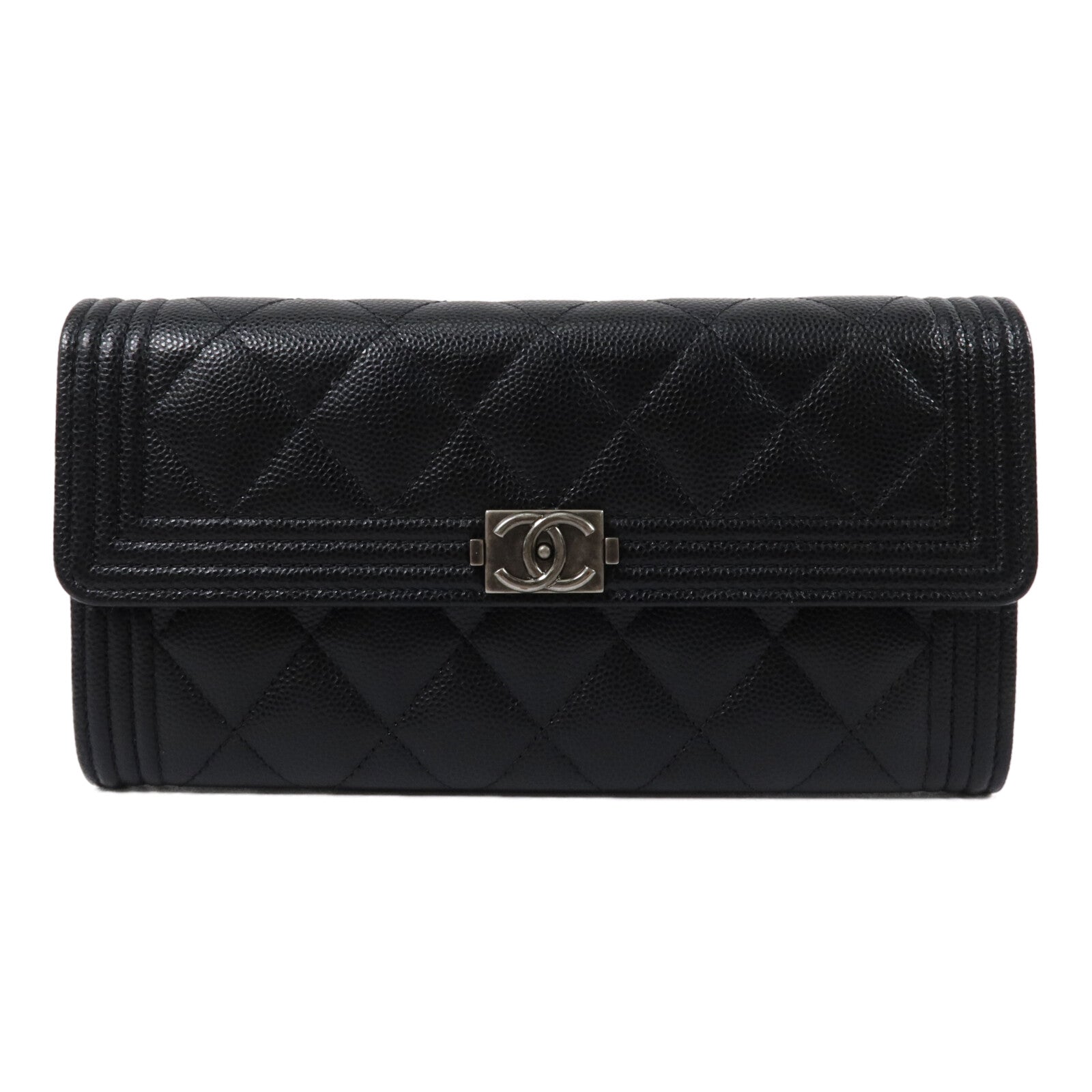 CHANEL 牛皮皮革Boy Long Wallet長錢包