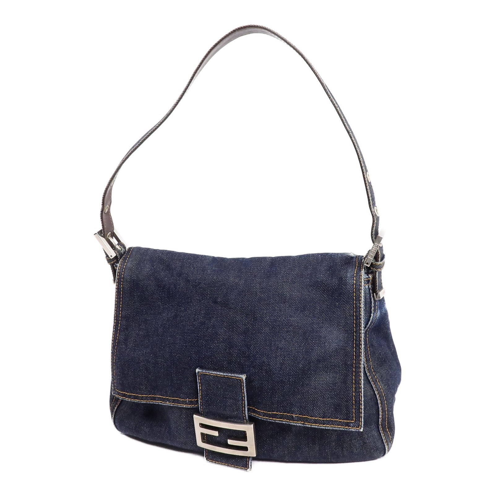 FENDI 牛仔布Mamma Baguette肩背袋