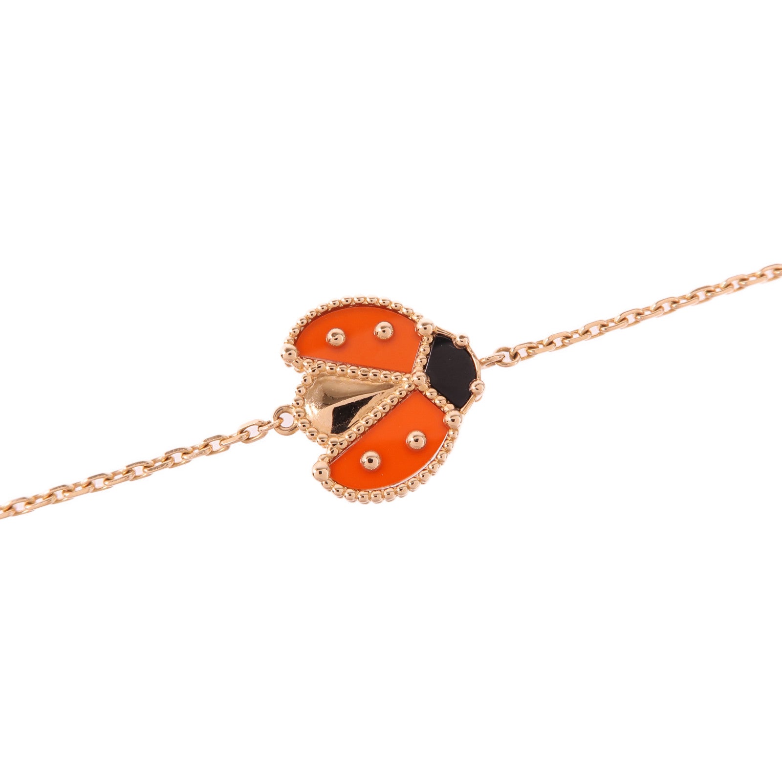 Van Cleef & Arpels 18K玫瑰金Lucky Spring Bracelet縞瑪瑙手鏈