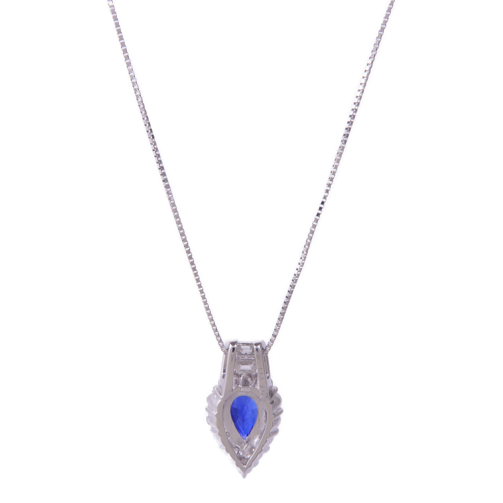 JEWELRY PT900/PT850鉑金Sapphire Diamond Necklace藍寶石/鑽石項鍊