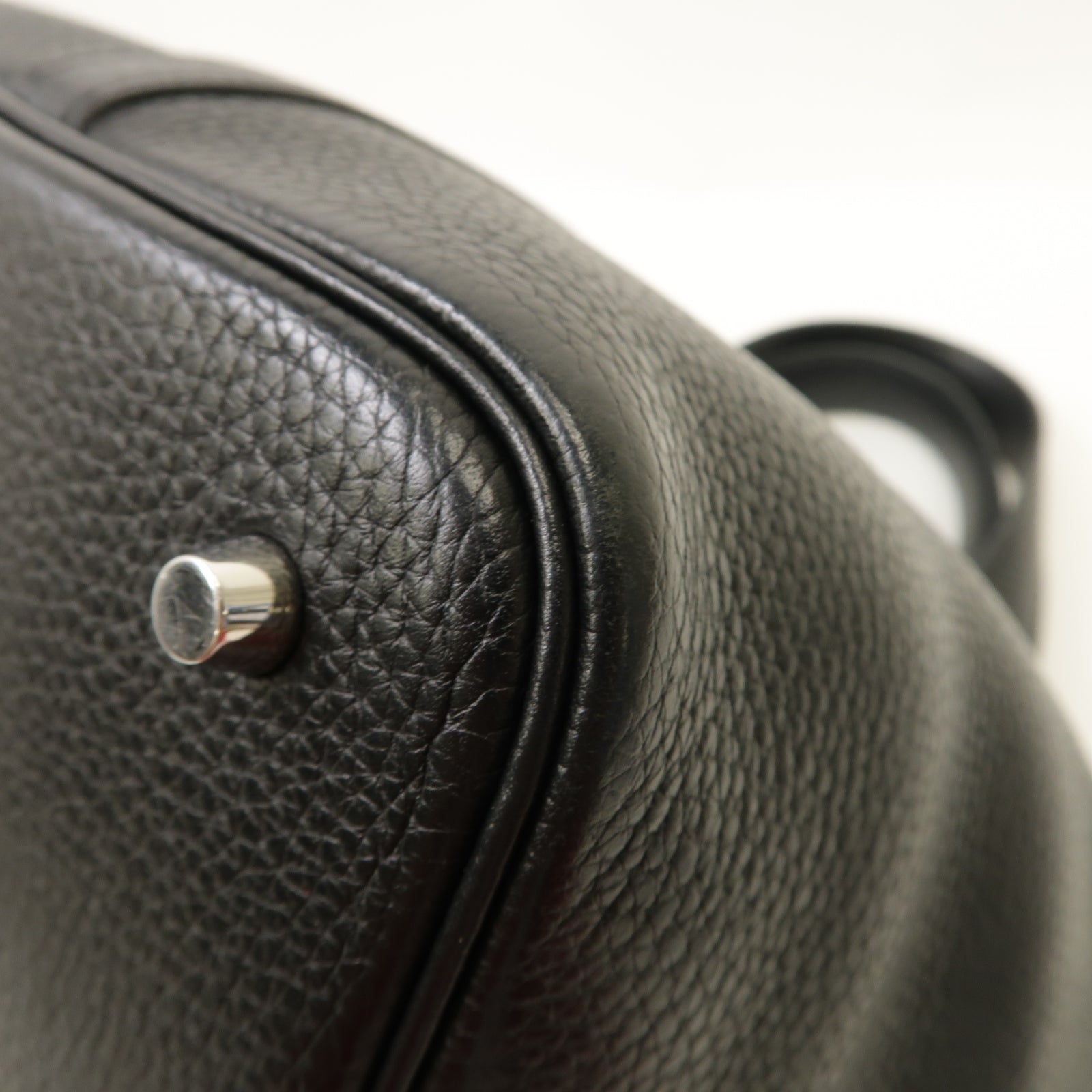 HERMES 【激減優惠】Clemence皮革Picotin MM Tote Bag銀扣手挽袋經典黑