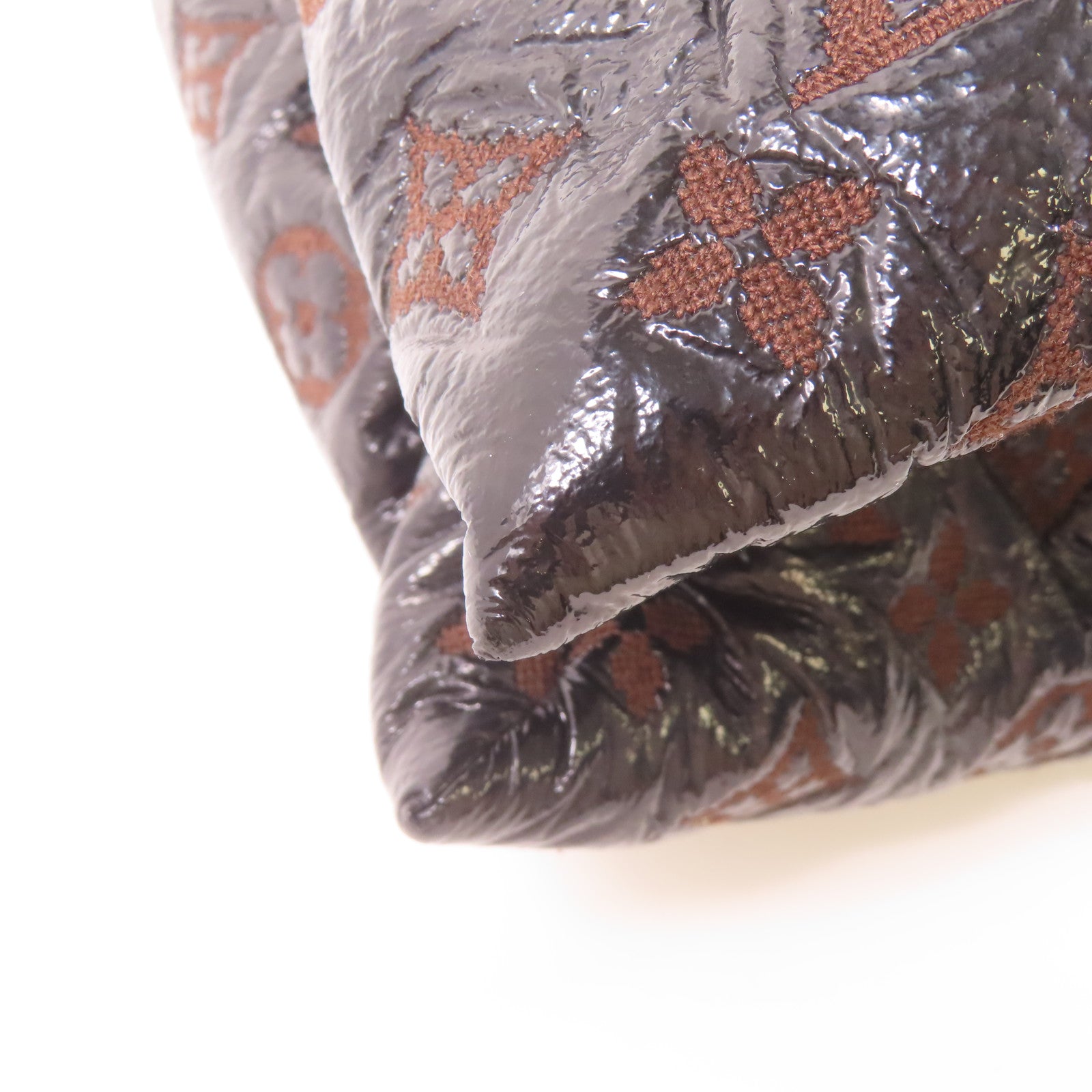 LOUIS VUITTON Monogram Envinil Squishy Inventeur Shoulder Bag Clutch金扣肩背袋啡色/黑色