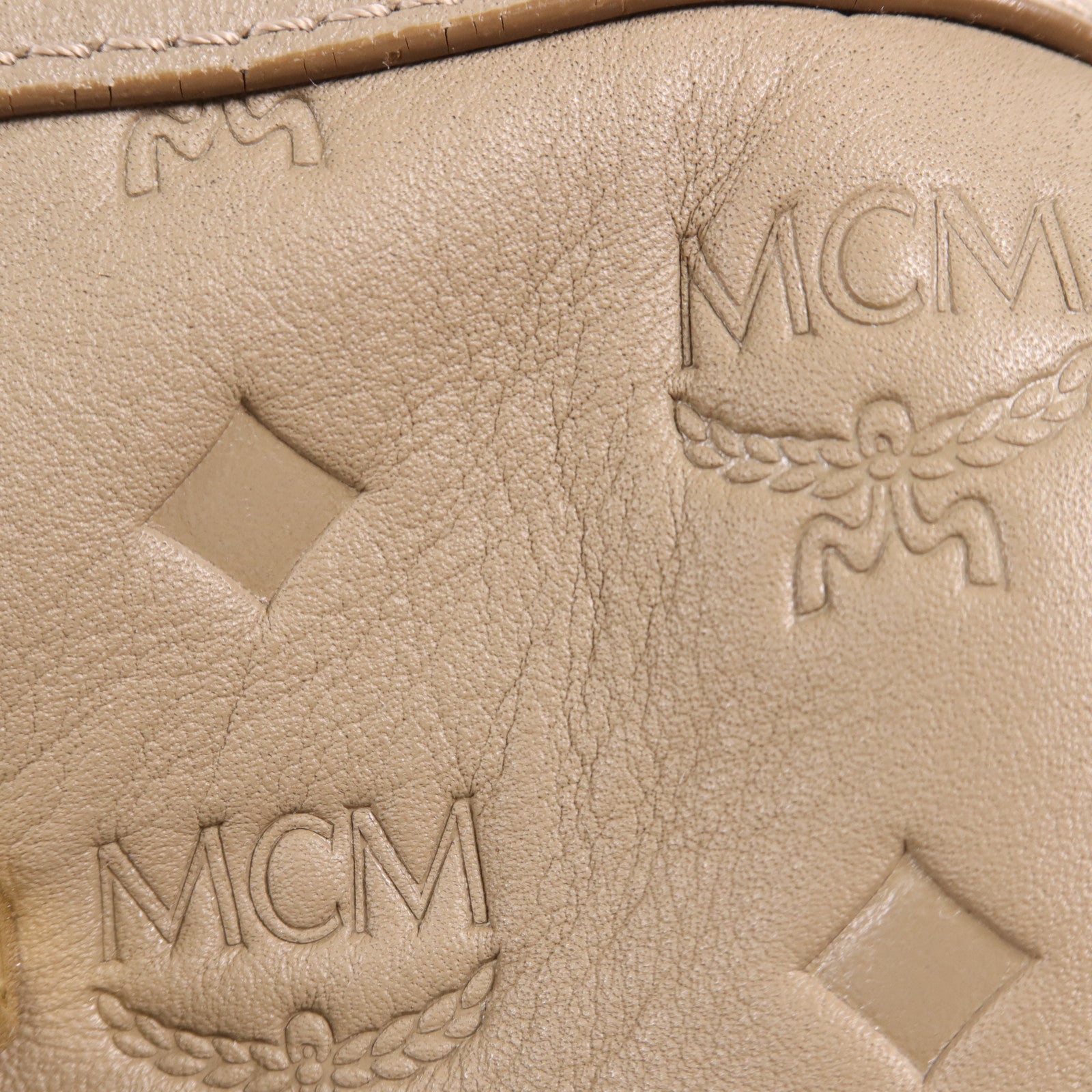 MCM 牛皮皮革2 Way Shoulder Bag金扣手挽肩背兩用袋