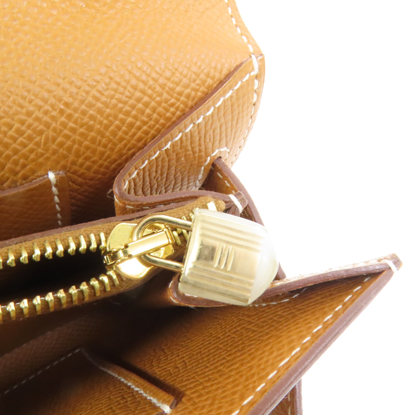 HERMES Epsom皮革Kelly To Go金扣肩背袋Gold