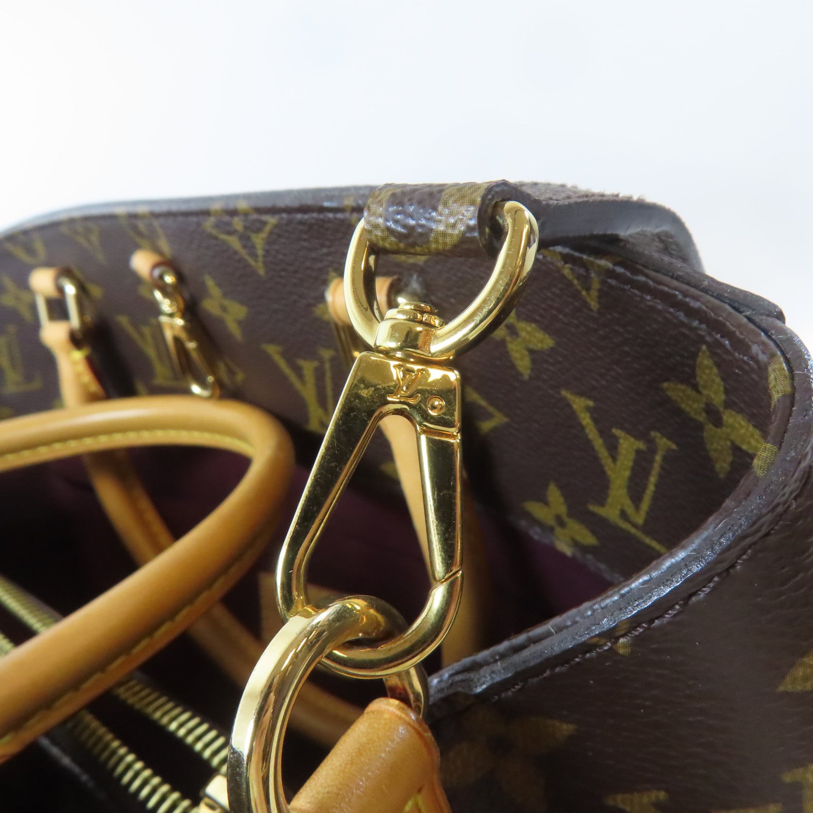 LOUIS VUITTON Monogram Montaigne GM金扣手挽肩背兩用袋啡色