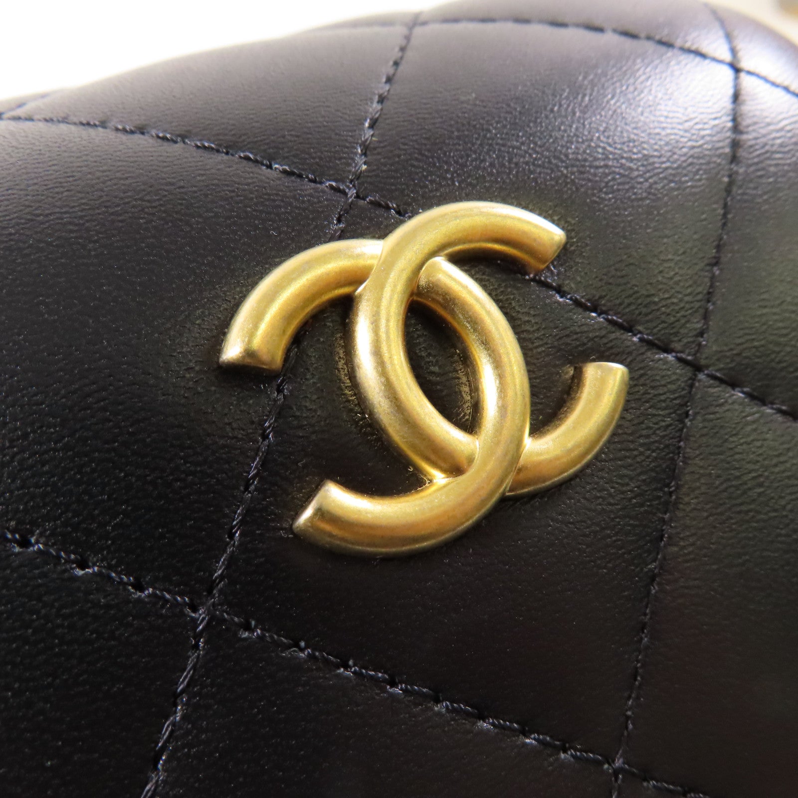 CHANEL 【激減優惠】牛皮皮革Chain Shoulder金扣鏈帶手挽肩背兩用袋