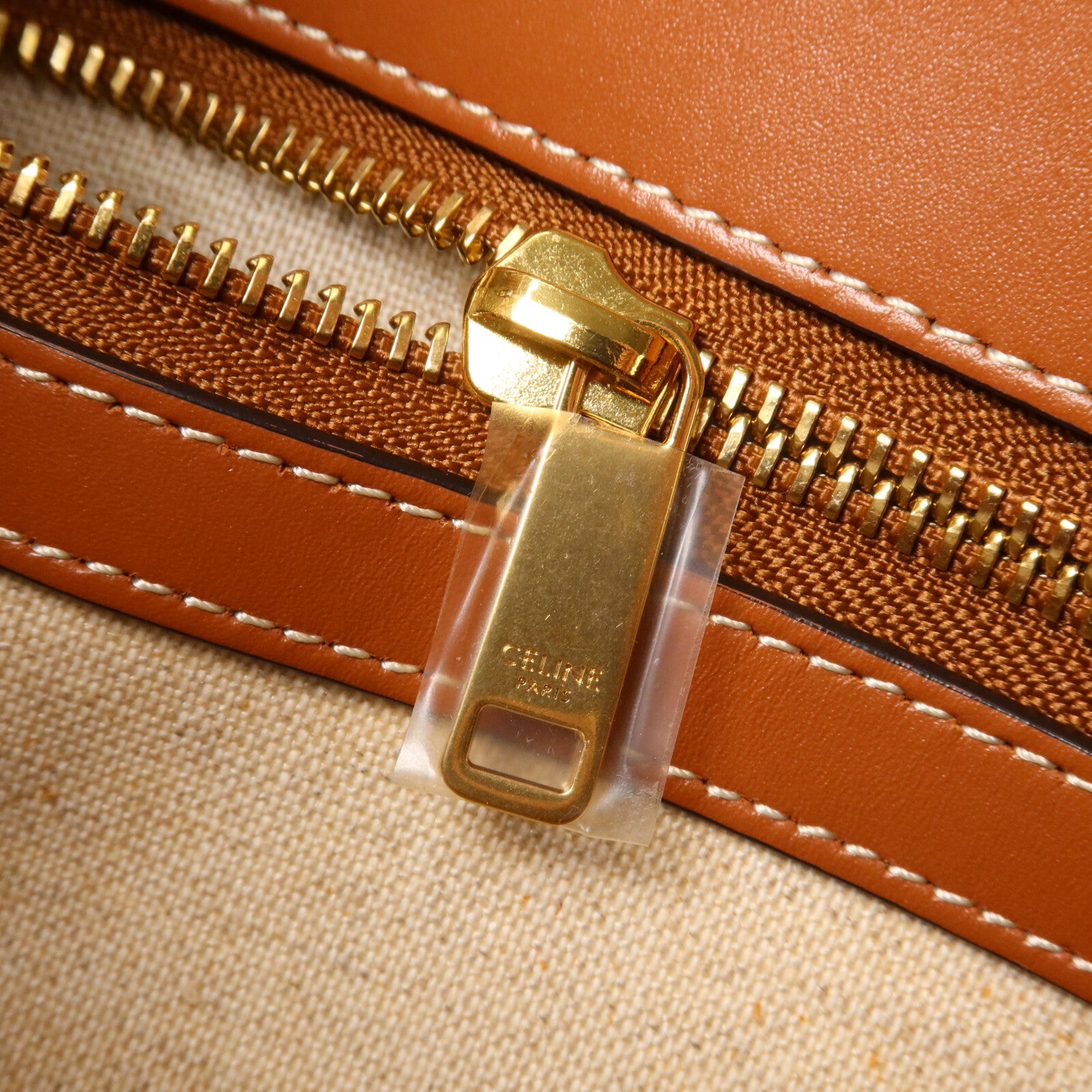 CELINE 帆布/牛皮皮革Small Vertical Cabas手挽肩背兩用袋