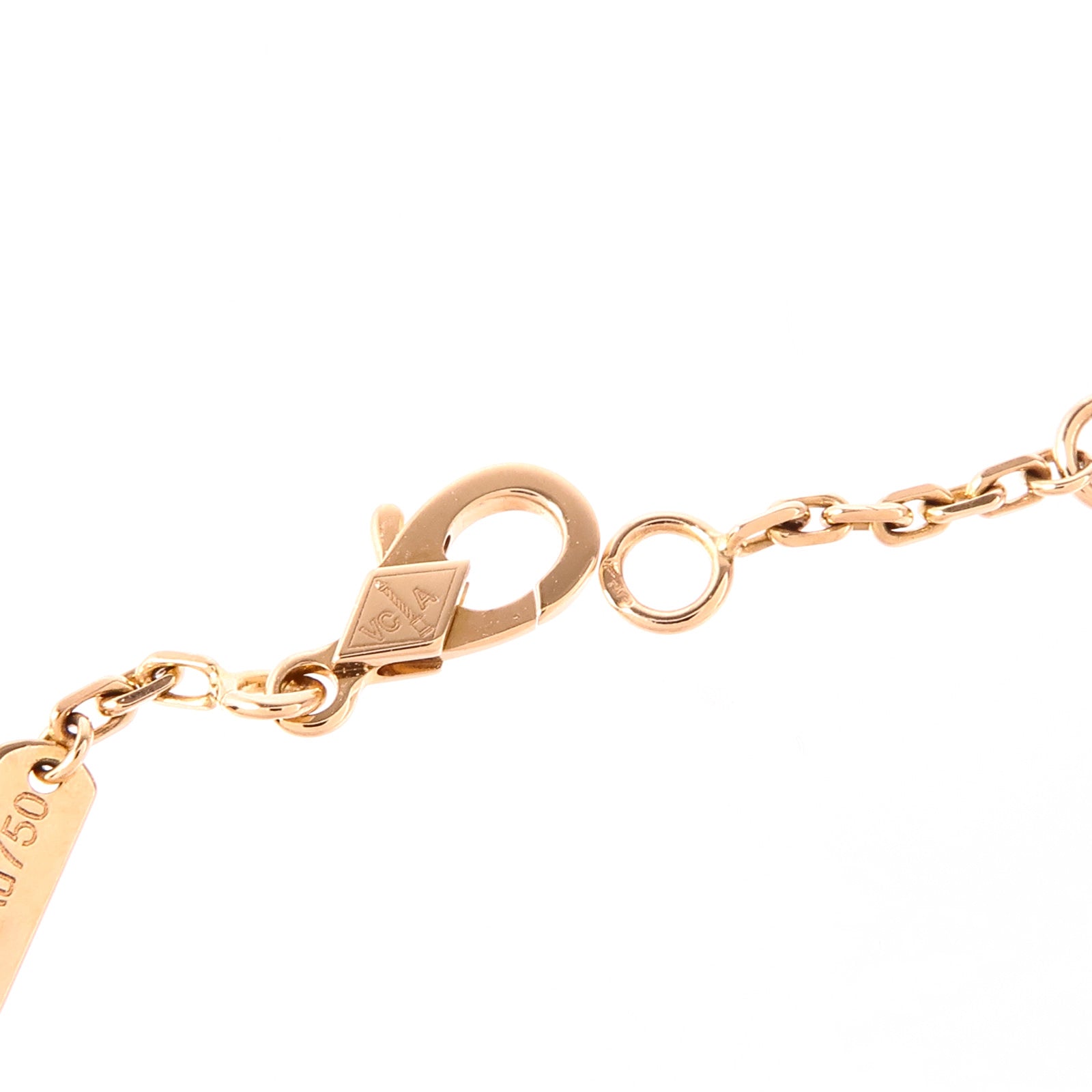 Van Cleef & Arpels 18K玫瑰金Lucky Spring Bracelet縞瑪瑙手鏈