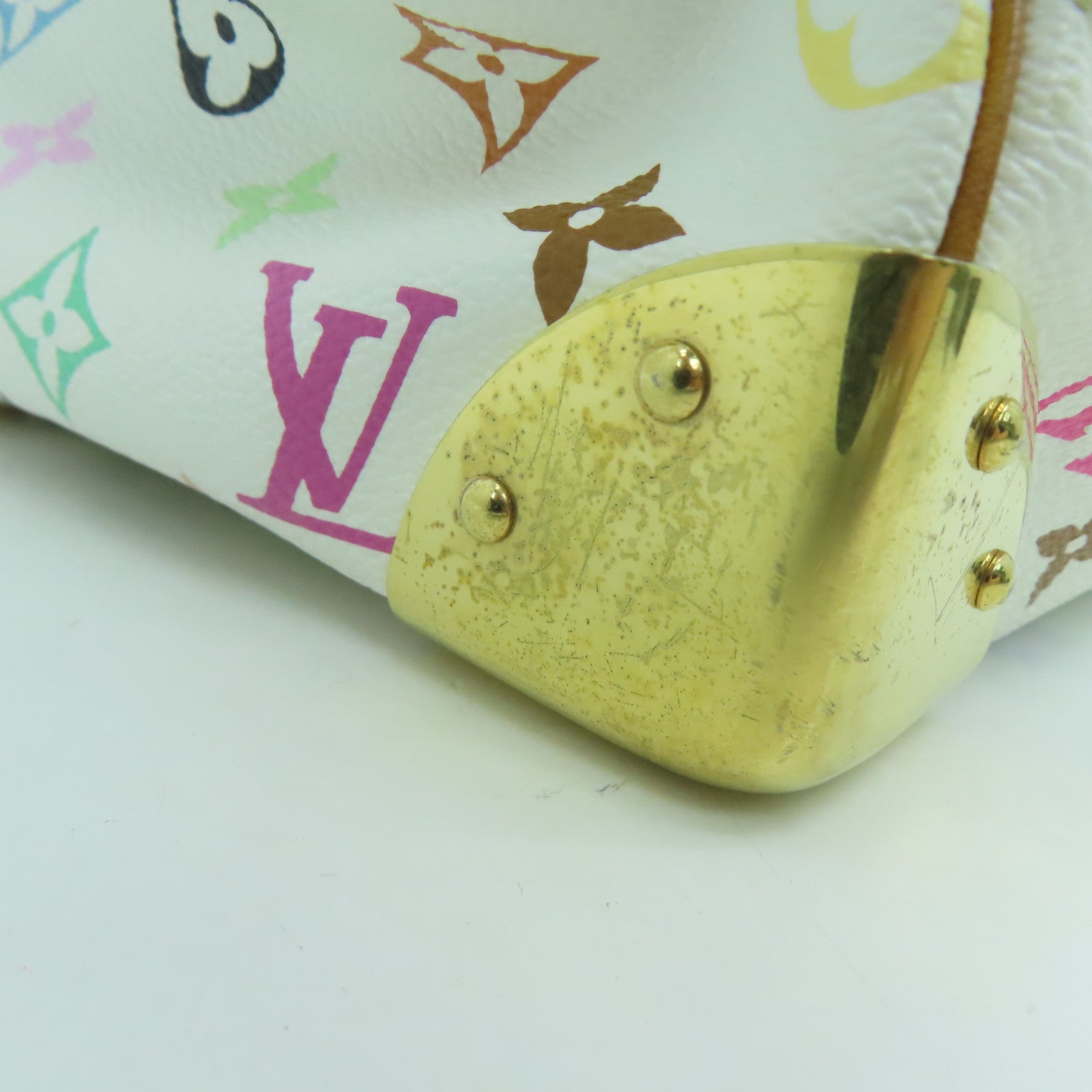 LOUIS VUITTON 【激減優惠】Monogram Multicolore Speedy 30金扣手挽袋白色彩色