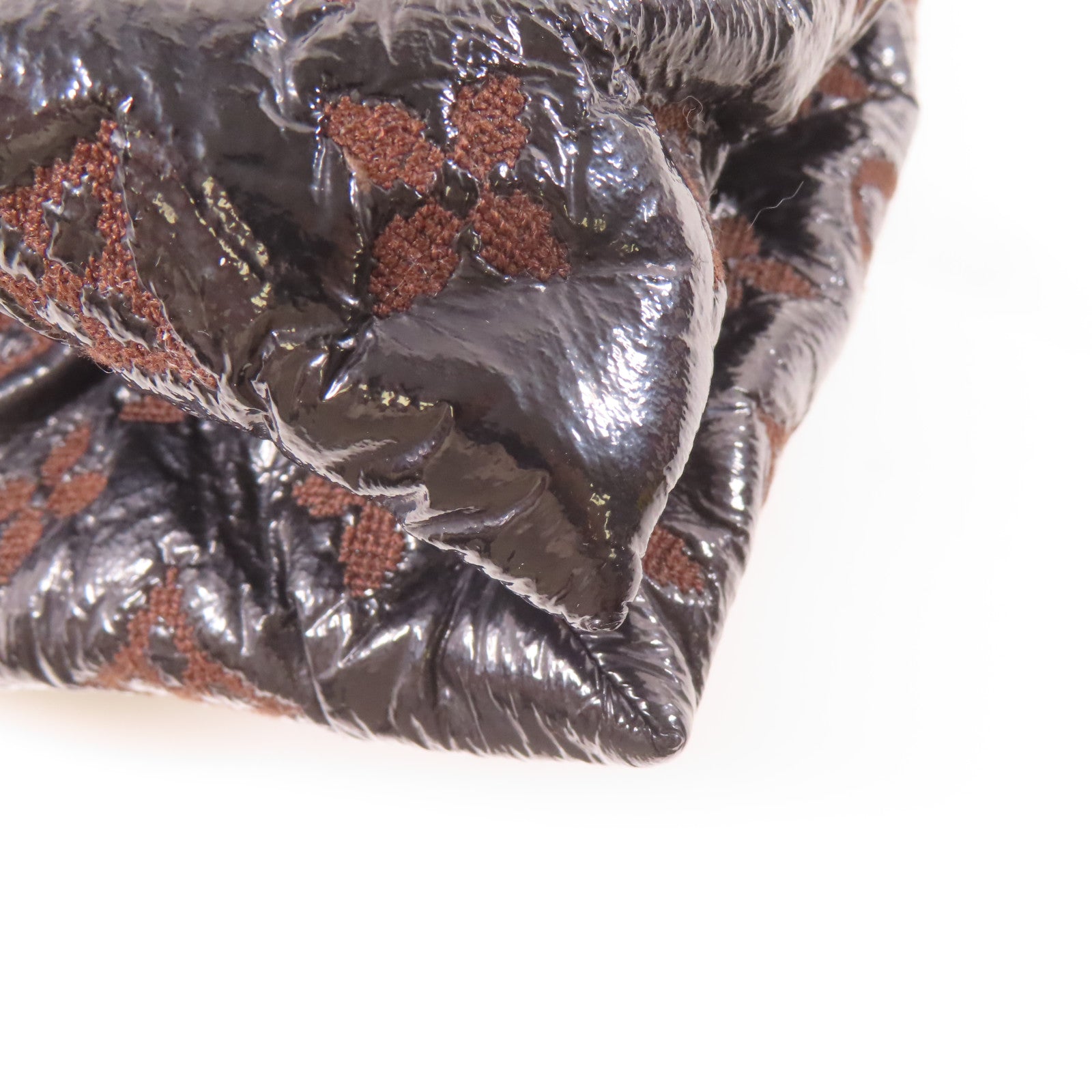LOUIS VUITTON Monogram Envinil Squishy Inventeur Shoulder Bag Clutch金扣肩背袋啡色/黑色