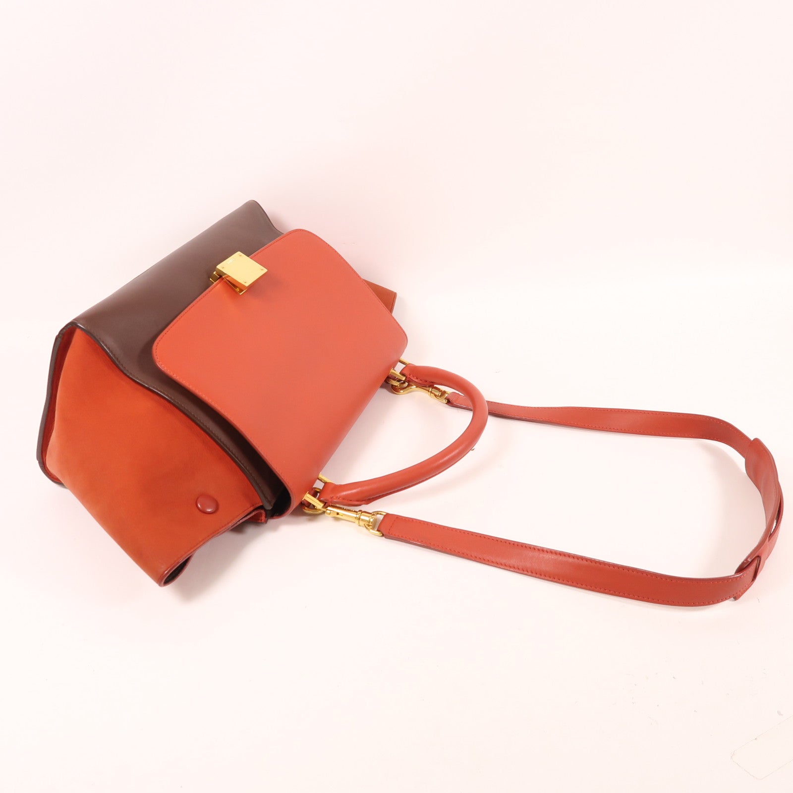 CELINE 【激減優惠】牛皮皮革Trapeze金扣手挽肩背兩用袋